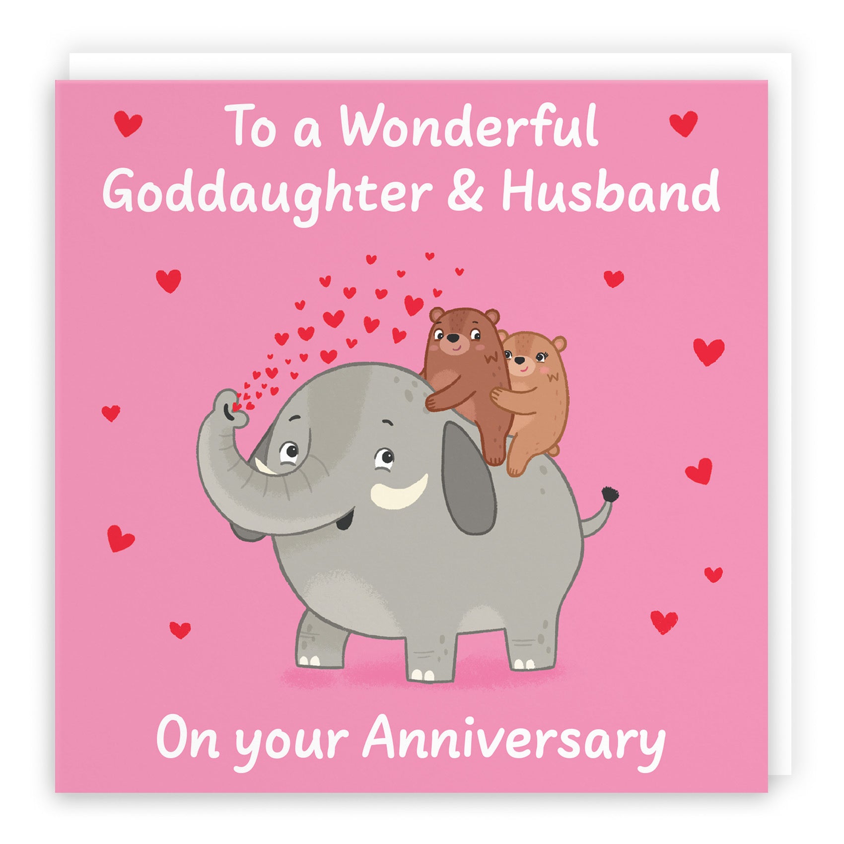 Goddaughter And Husband Anniversary Card Elephant Love Story - Default Title (B0DHWCC9LB)