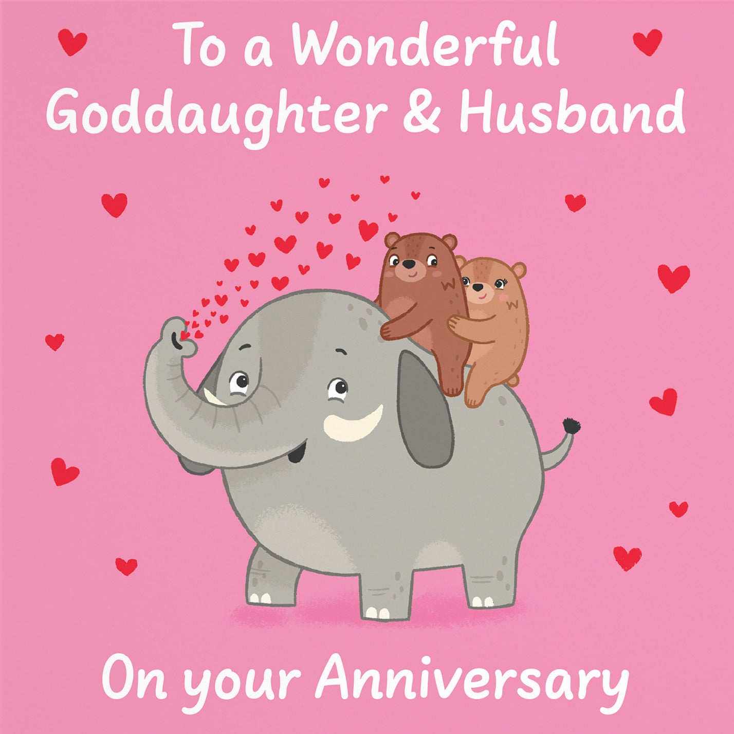 Goddaughter And Husband Anniversary Card Elephant Love Story - Default Title (B0DHWCC9LB)