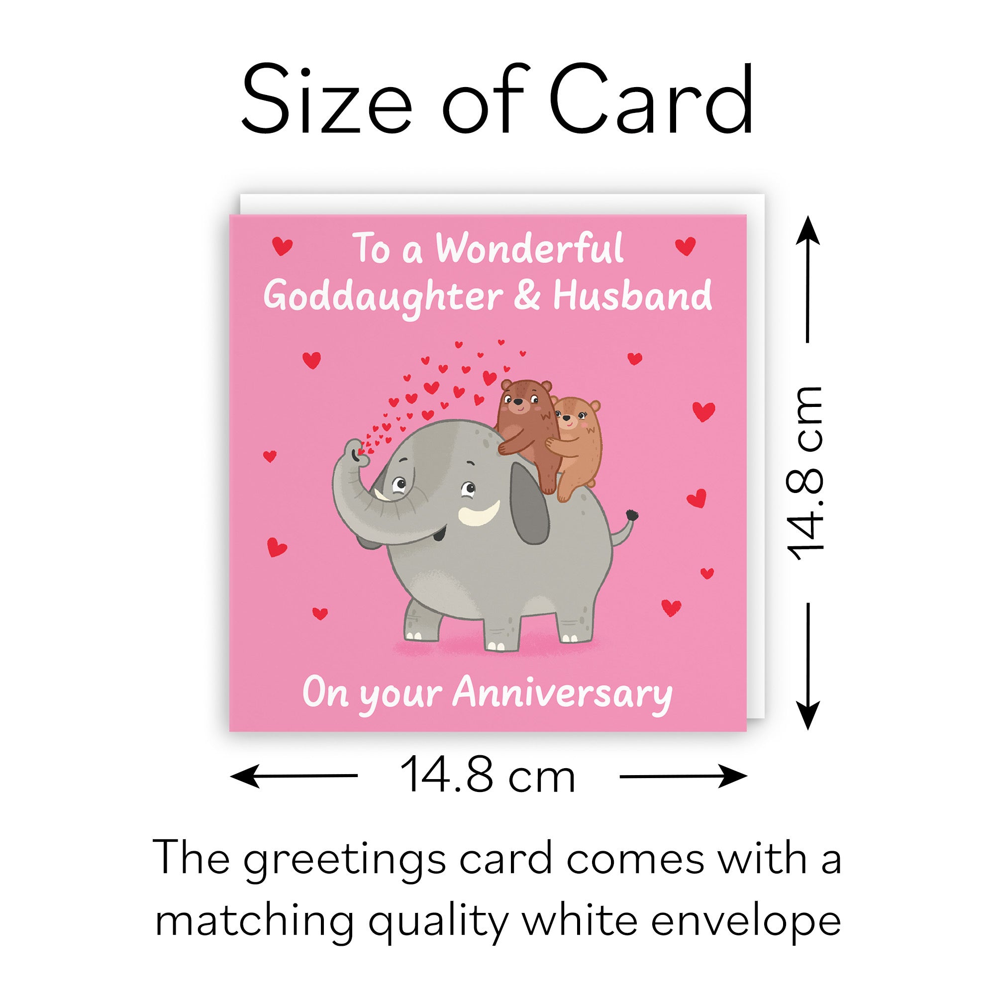 Goddaughter And Husband Anniversary Card Elephant Love Story - Default Title (B0DHWCC9LB)