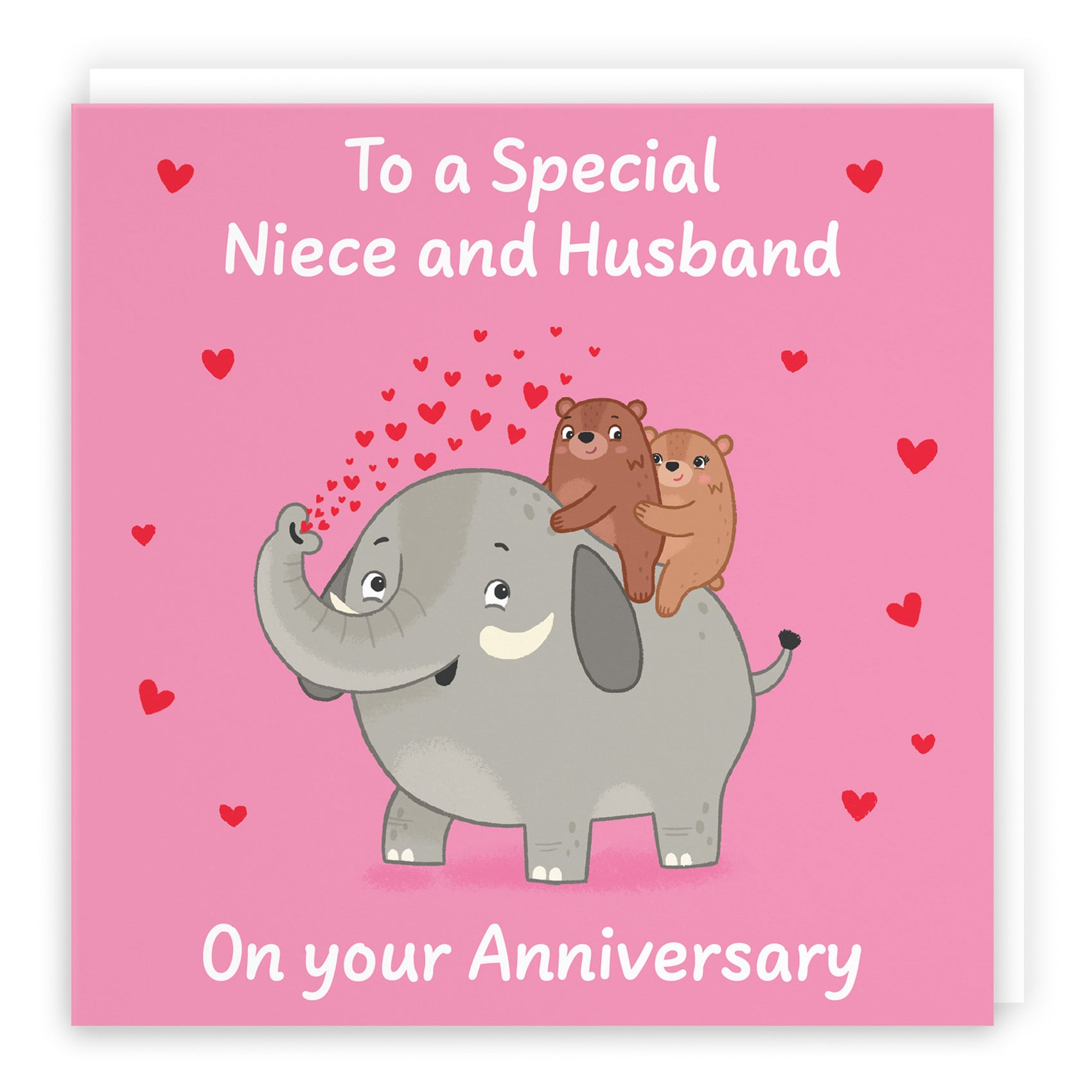 Niece And Husband Anniversary Card Elephant Love Story - Default Title (B0DHWCCN1B)