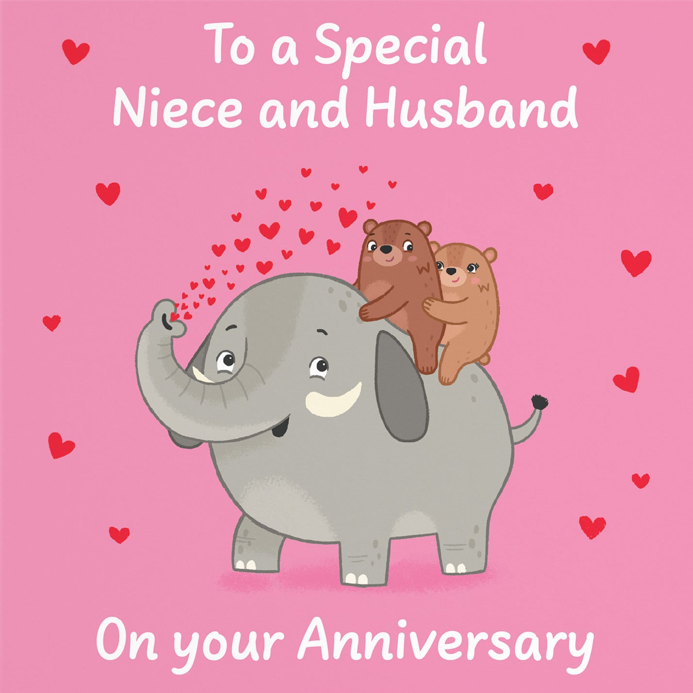 Niece And Husband Anniversary Card Elephant Love Story - Default Title (B0DHWCCN1B)