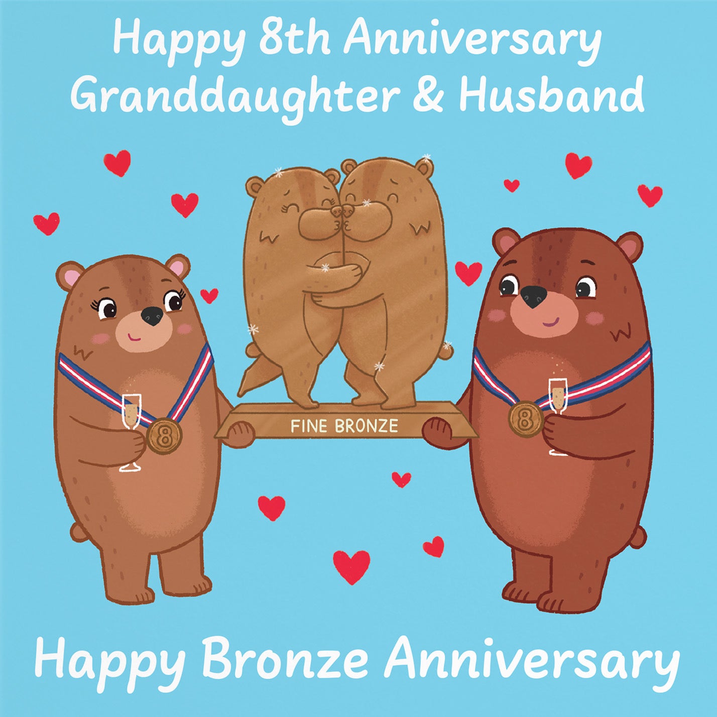 8th Granddaughter And Husband Anniversary Card Love Story - Default Title (B0DHWCFT8X)