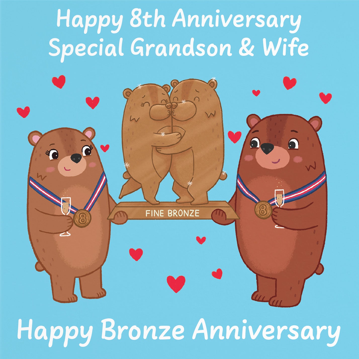 8th Grandson And Wife Anniversary Card Love Story - Default Title (B0DHWCJC9D)