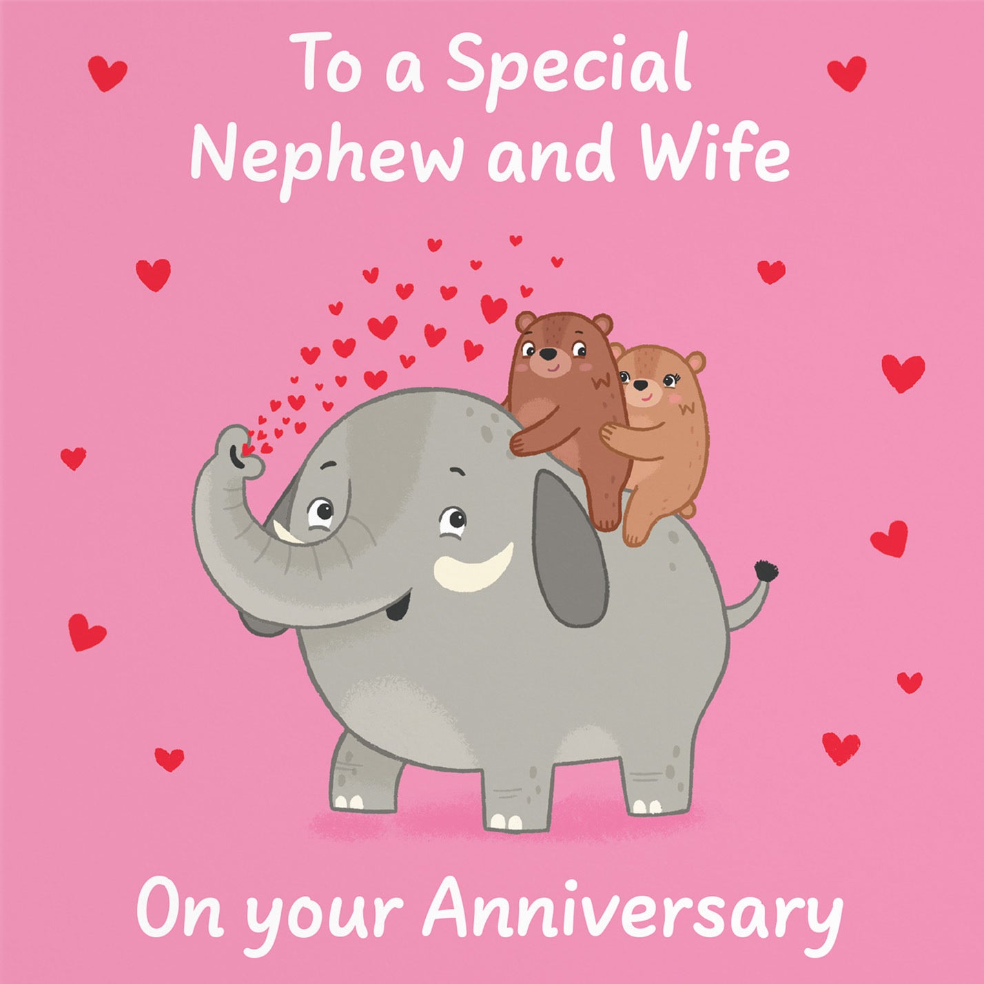 Nephew And Wife Anniversary Card Elephant Love Story - Default Title (B0DHWCJFY6)