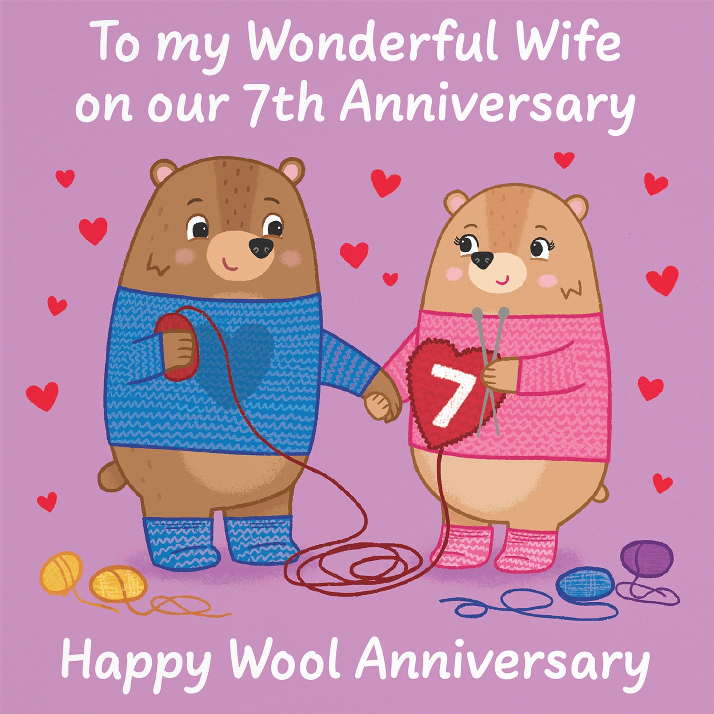 7th Wife Anniversary Card Love Story - Default Title (B0DHWCLGNT)