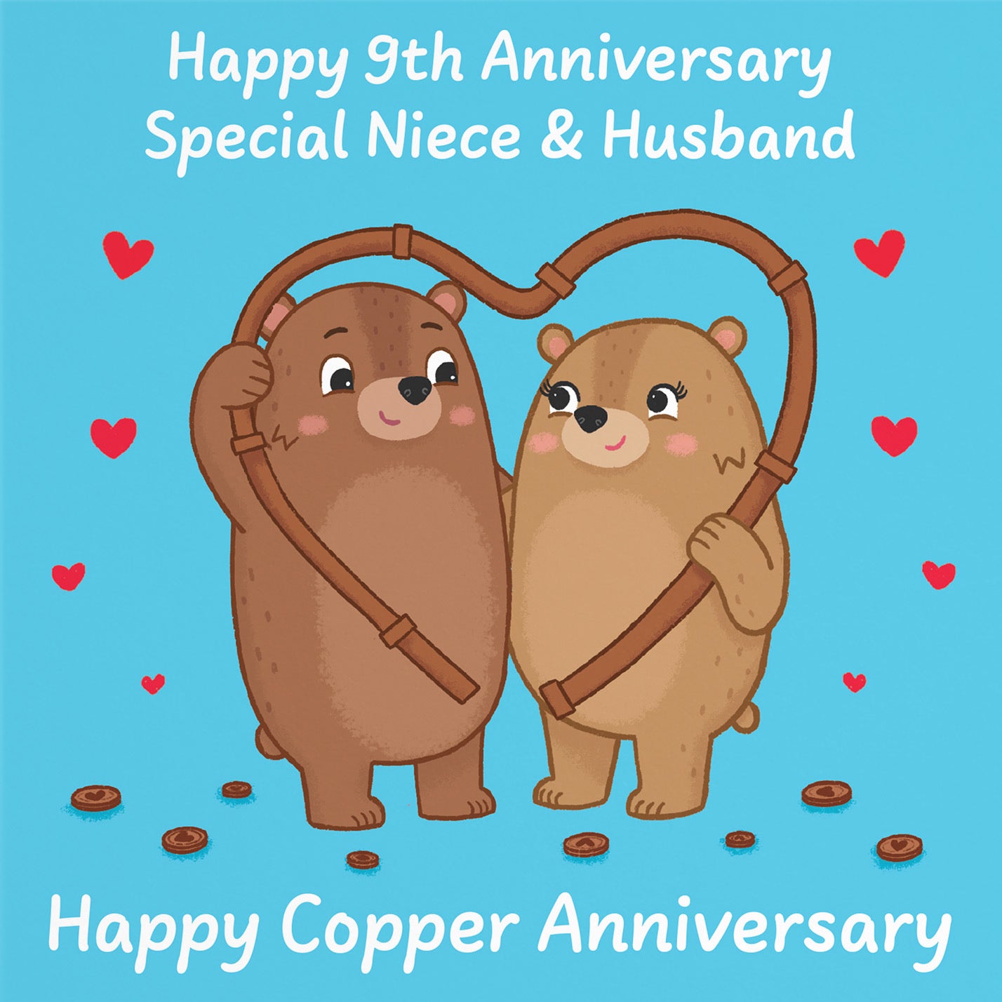 9th Niece And Husband Anniversary Card Love Story - Default Title (B0DHWCM6TJ)