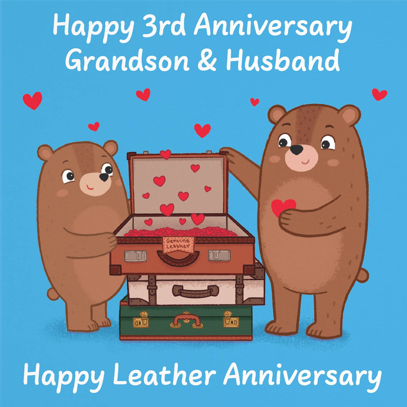 3rd Grandson And Husband Anniversary Card Love Story - Default Title (B0DHWCNR8W)