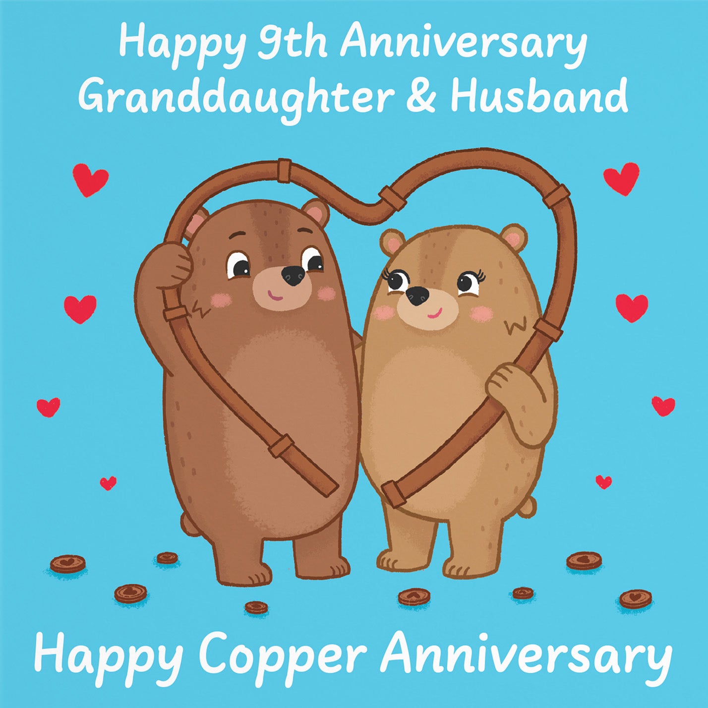 9th Granddaughter And Husband Anniversary Card Love Story - Default Title (B0DHWCP9TV)