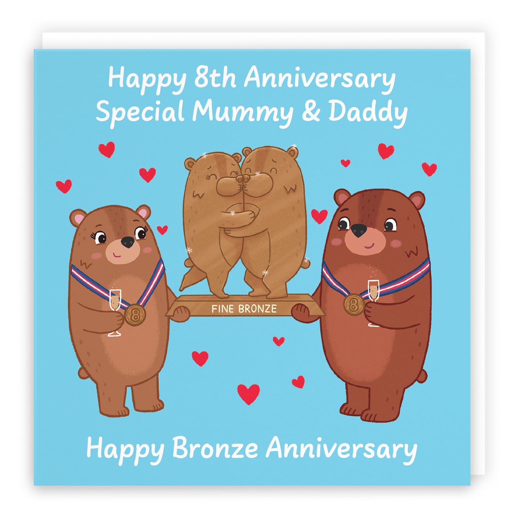 8th Mummy And Daddy Anniversary Card Love Story - Default Title (B0DHWCQF3L)