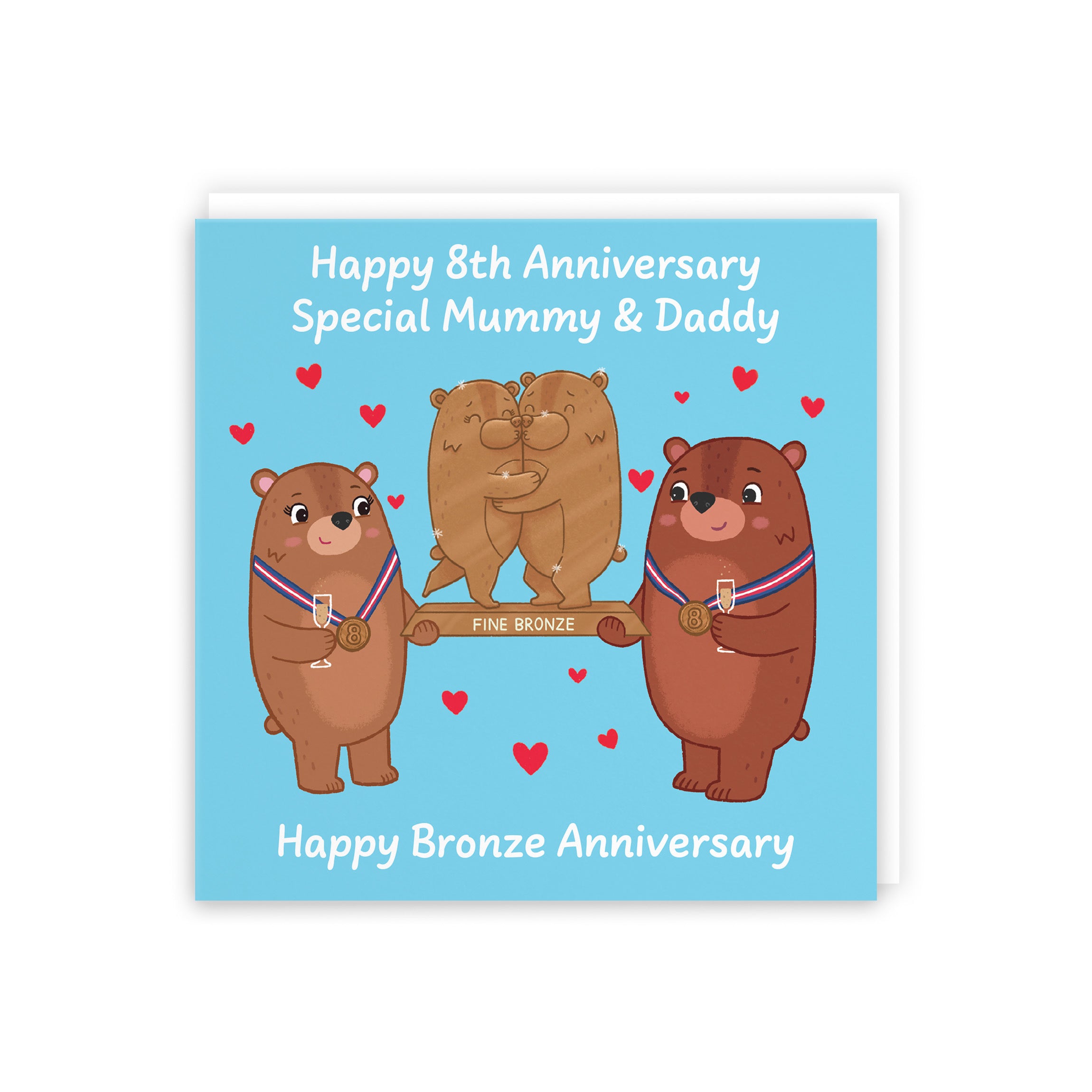 8th Mummy And Daddy Anniversary Card Love Story - Default Title (B0DHWCQF3L)