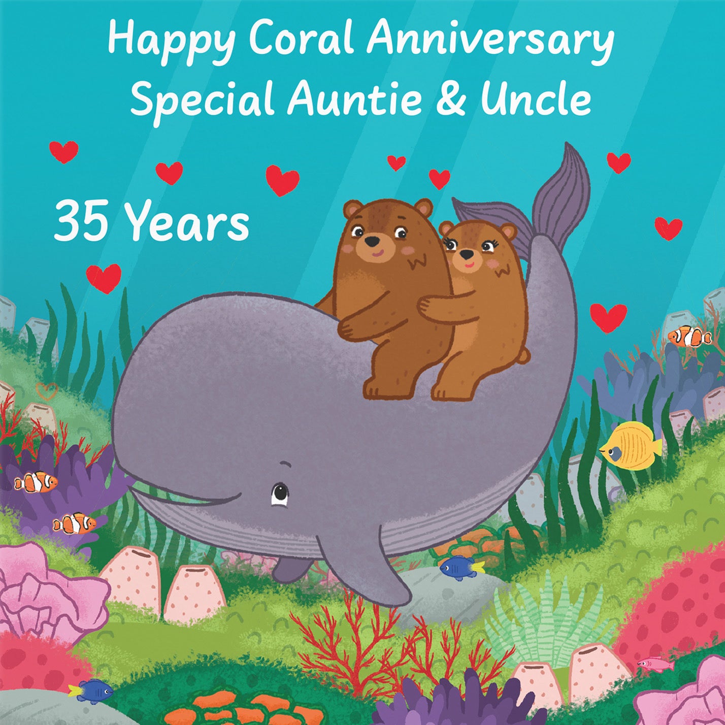 35th Auntie And Uncle Anniversary Card Love Story - Default Title (B0DHWCRH2B)