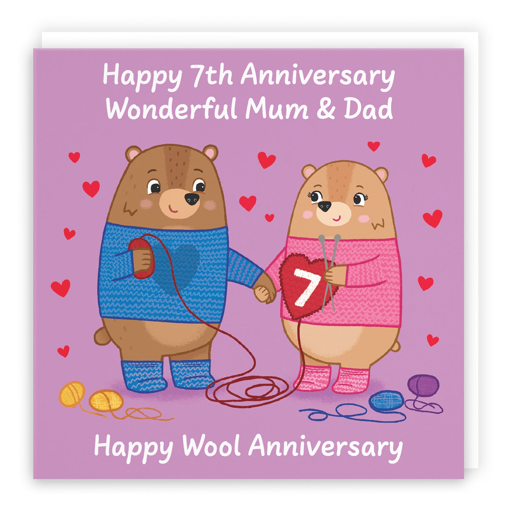 7th Mum And Dad Anniversary Card Love Story - Default Title (B0DHWCS9LD)