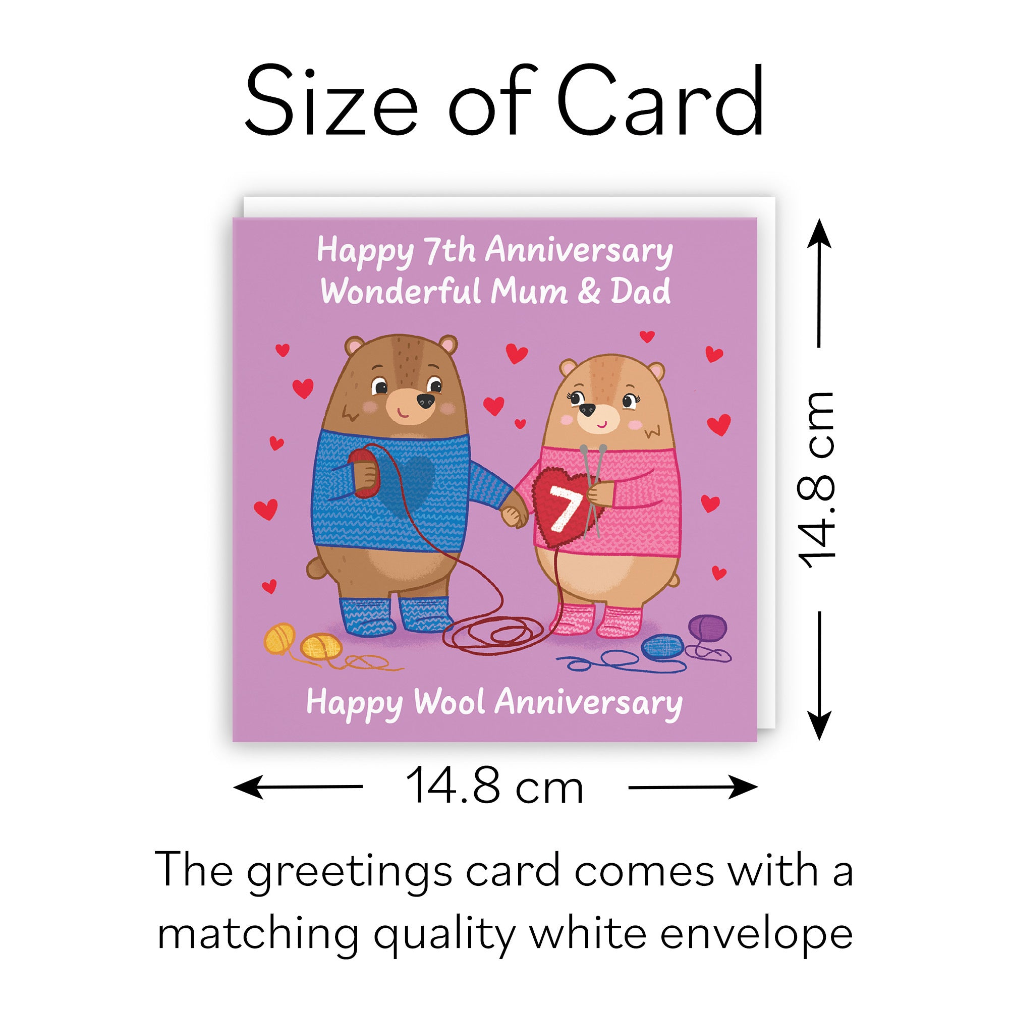 7th Mum And Dad Anniversary Card Love Story - Default Title (B0DHWCS9LD)