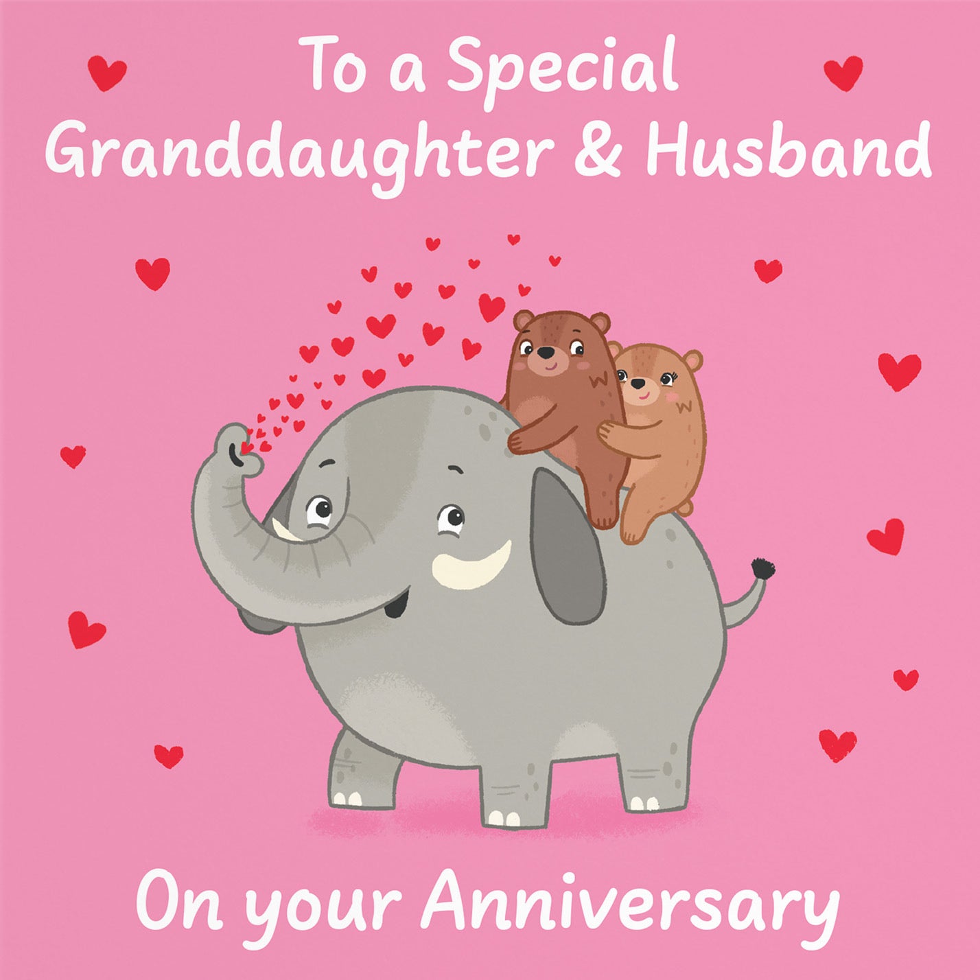 Granddaughter And Husband Anniversary Card Elephant Love Story - Default Title (B0DHWCSMLM)