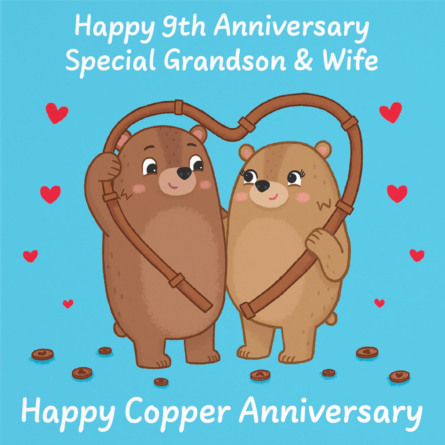 9th Grandson And Wife Anniversary Card Love Story - Default Title (B0DHWCXKS6)