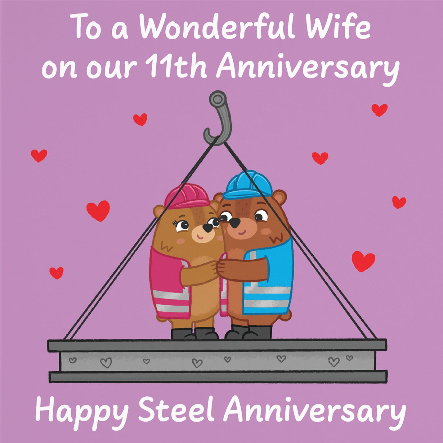 11th Wife Anniversary Card Love Story - Default Title (B0DHWD3GHB)