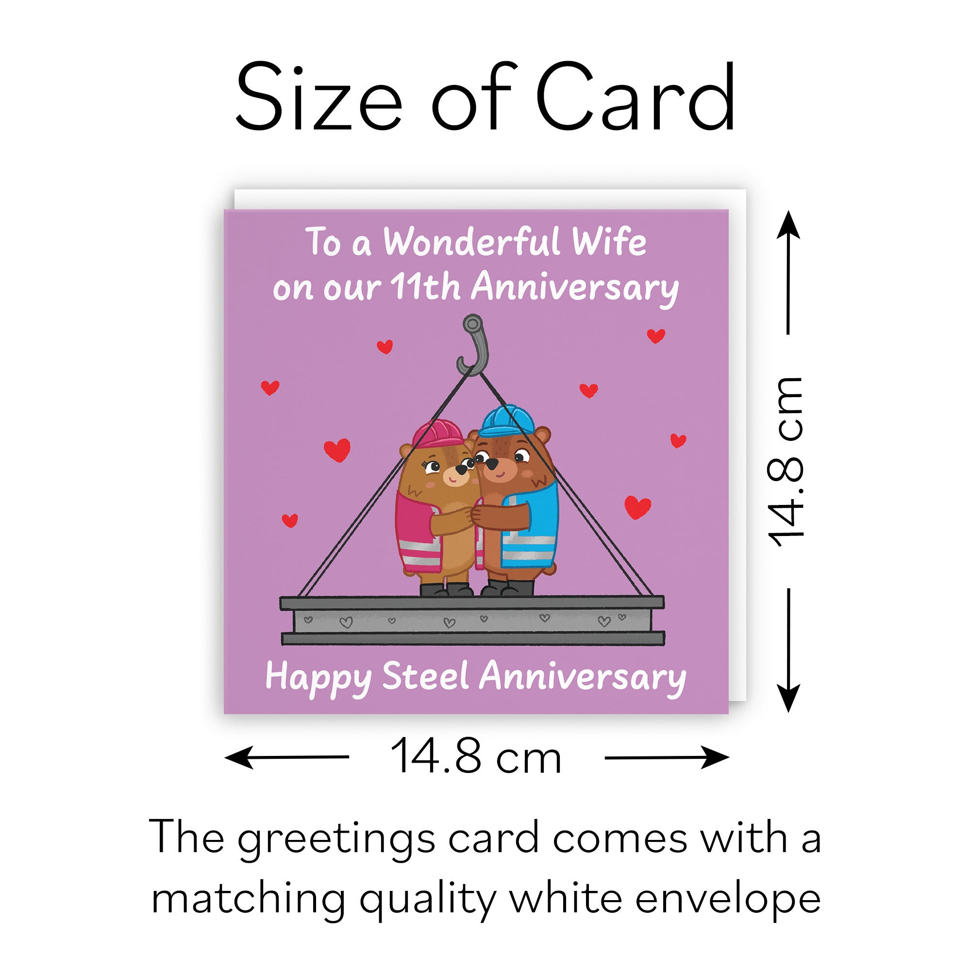 11th Wife Anniversary Card Love Story - Default Title (B0DHWD3GHB)