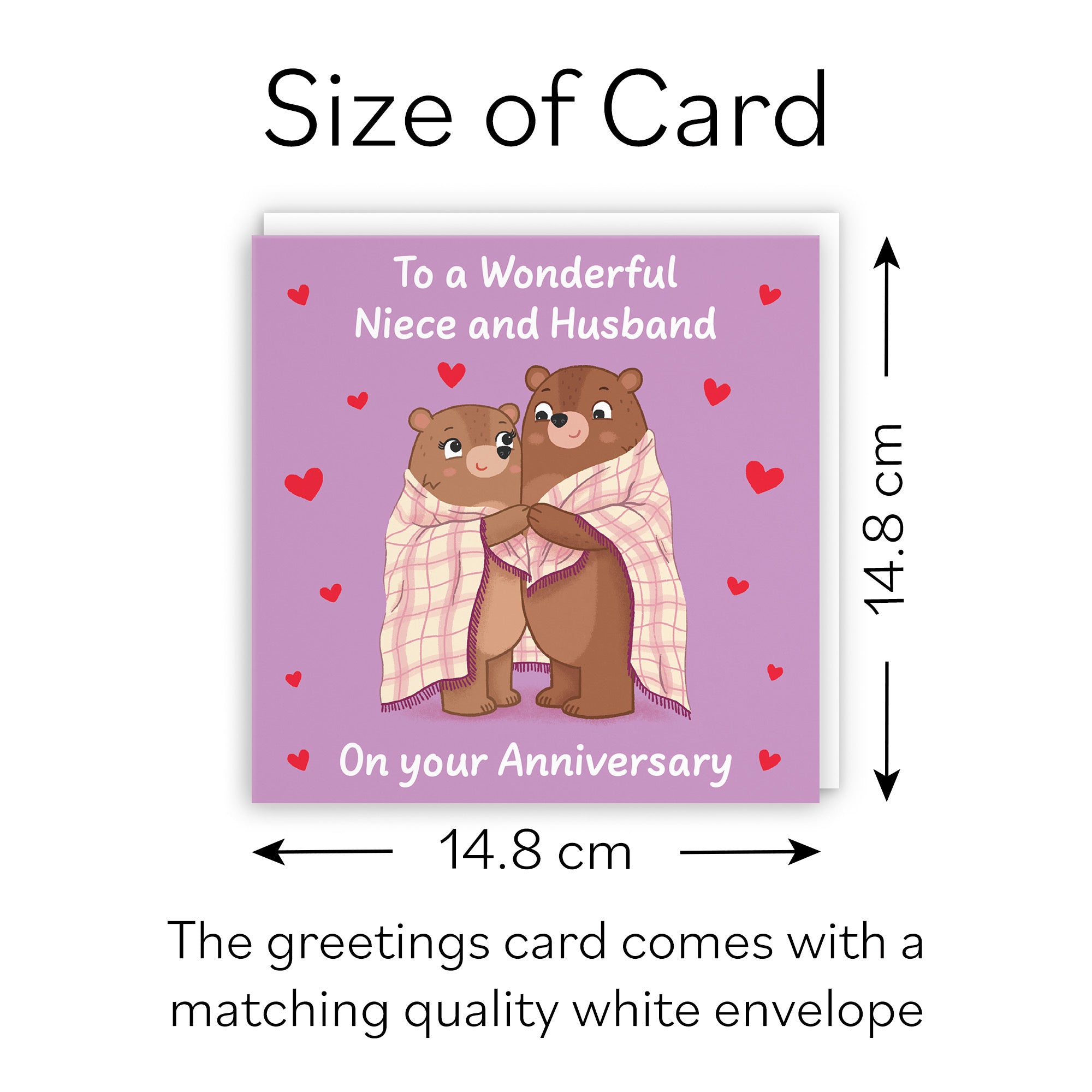 Niece And Husband Anniversary Card Snuggly Bears Love Story - Default Title (B0DHWD53M8)