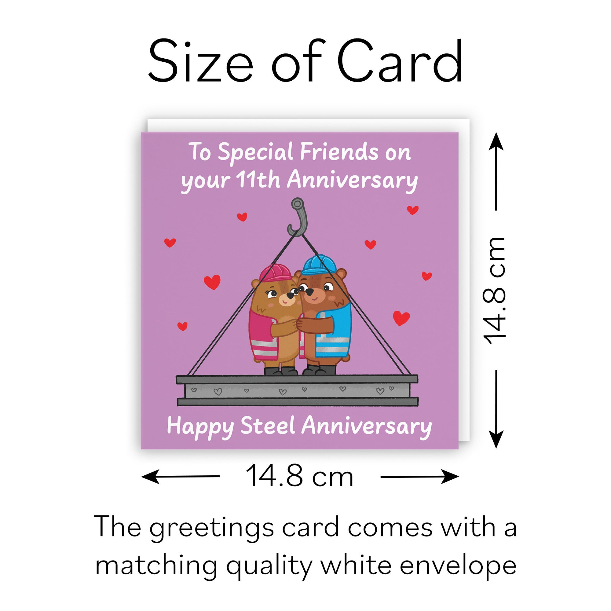 11th Special Friends Anniversary Card Love Story - Default Title (B0DHWD69BL)