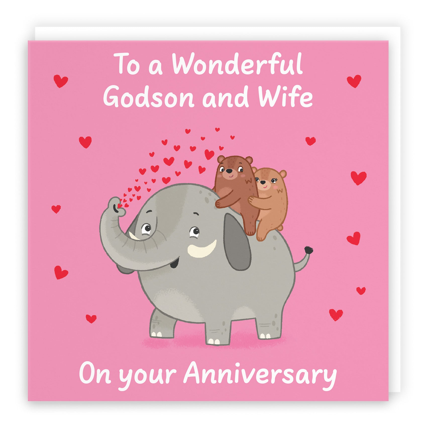 Godson And Wife Anniversary Card Elephant Love Story - Default Title (B0DHWDHH2G)