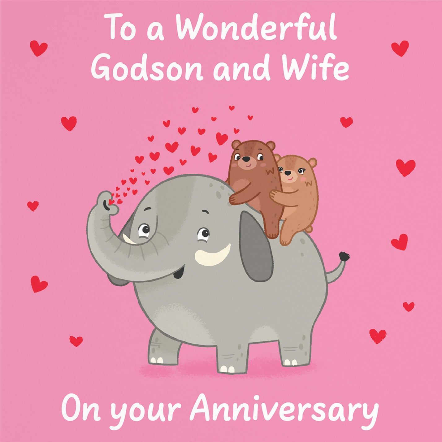 Godson And Wife Anniversary Card Elephant Love Story - Default Title (B0DHWDHH2G)