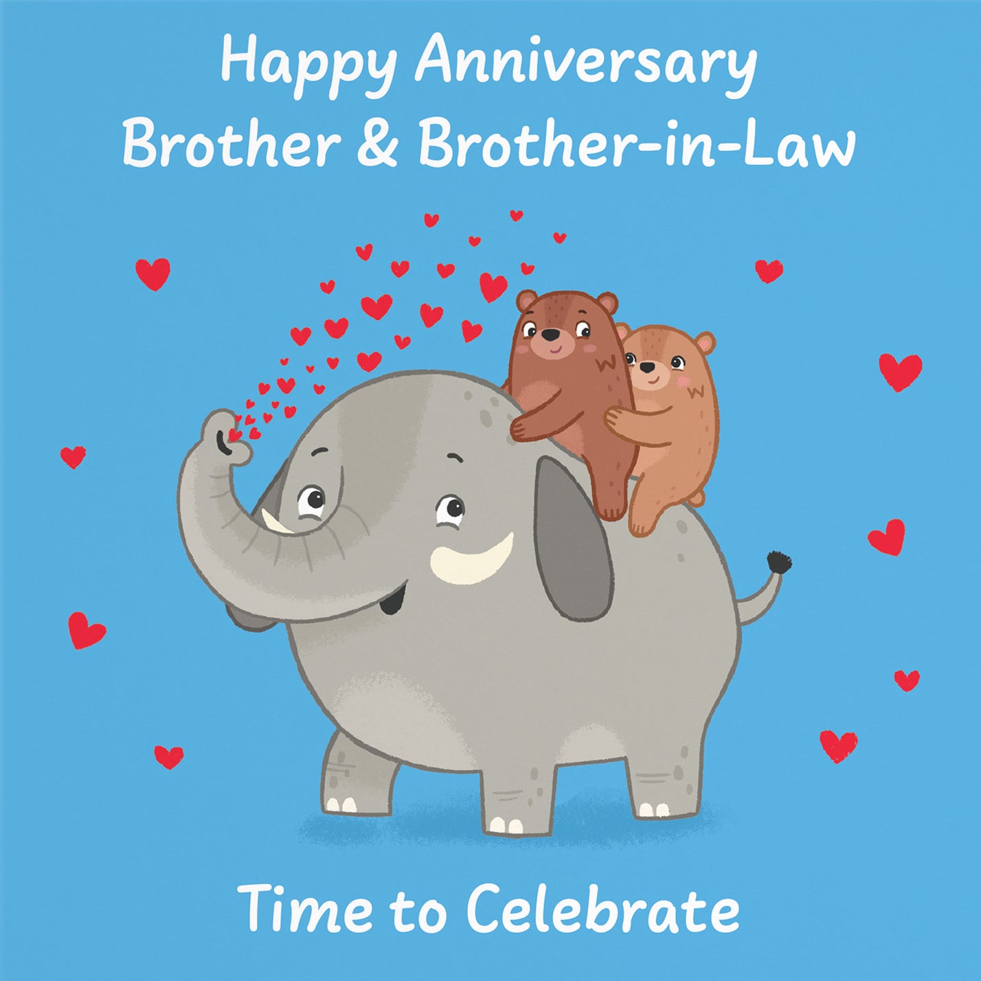 Brother And Brother In Law Anniversary Card Elephant Love Story - Default Title (B0DHWDHKTB)