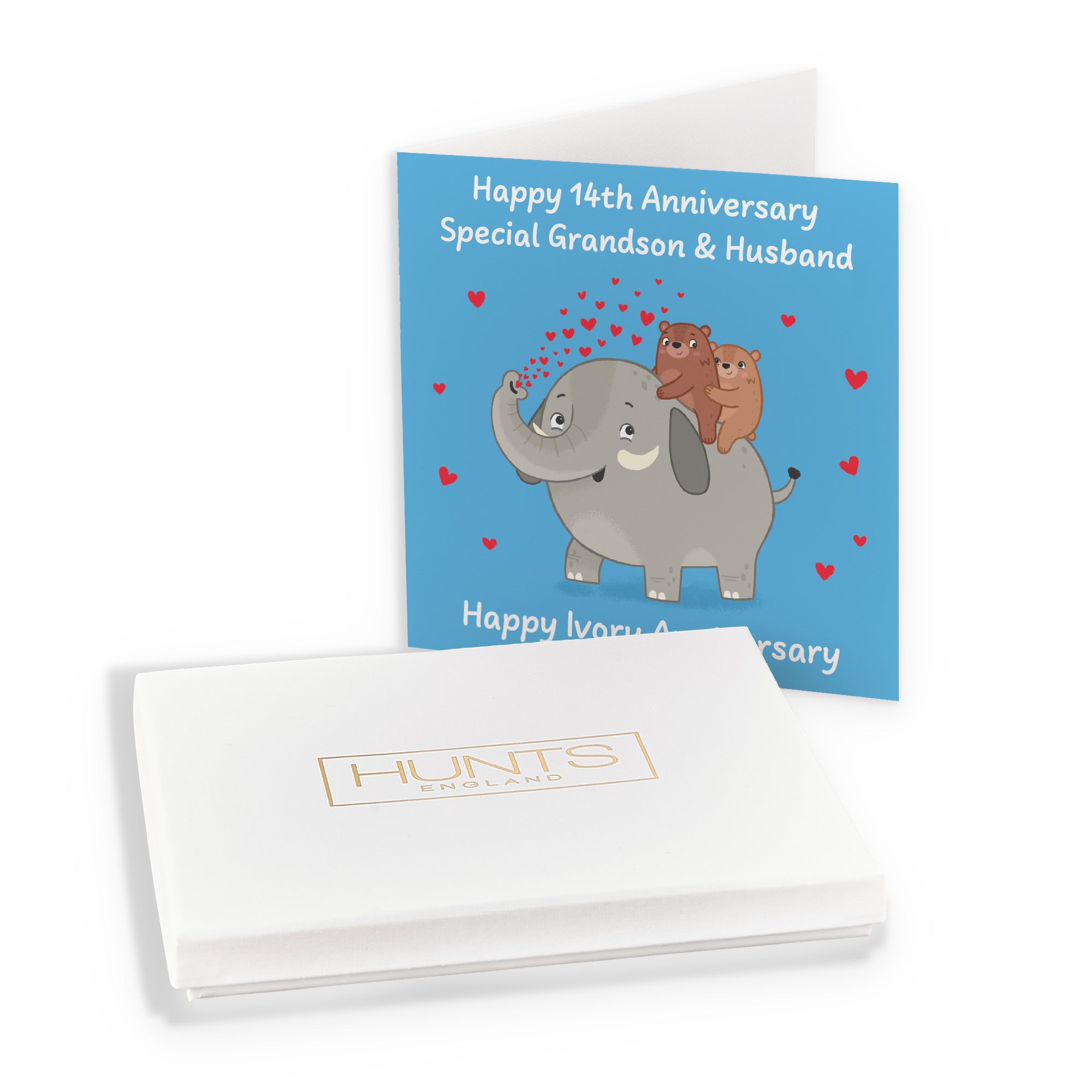 Boxed 14th Grandson And Husband Anniversary Card Love Story - Default Title (B0DHZP7W14)