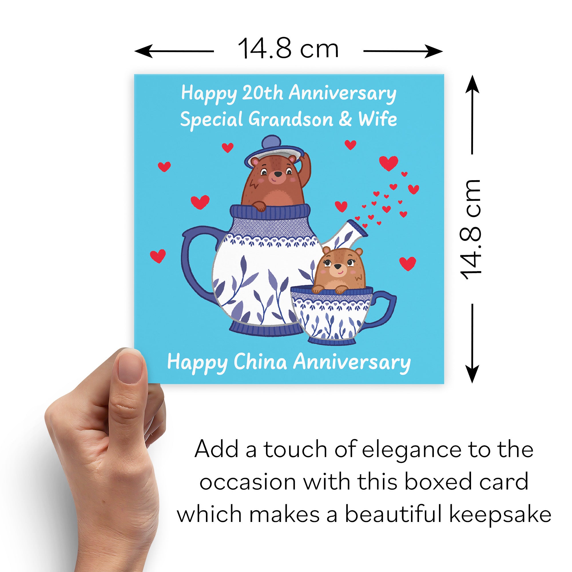 Boxed 20th Grandson And Wife Anniversary Card Love Story - Default Title (B0DHZR532H)