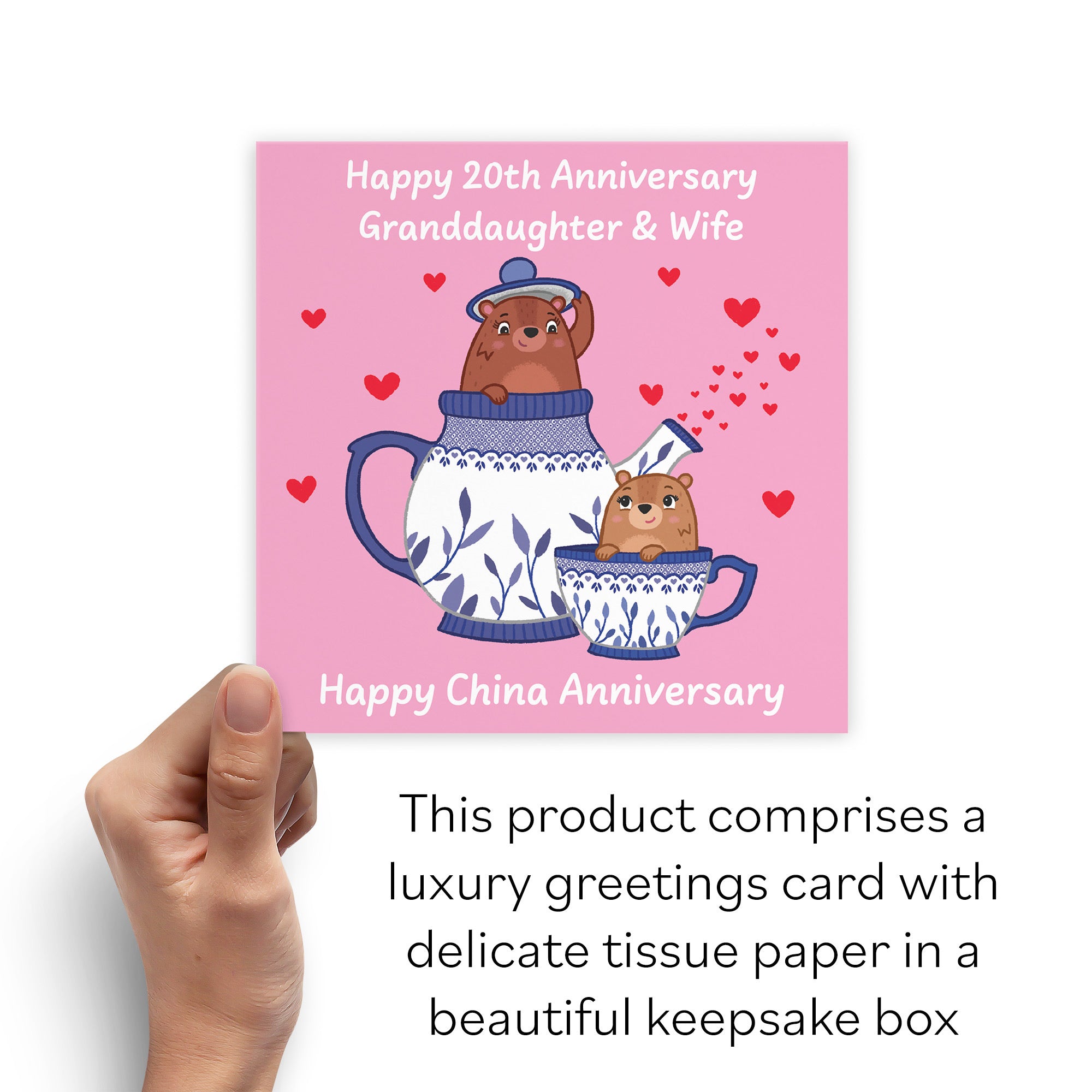 Boxed 20th Granddaughter And Wife Anniversary Card Love Story - Default Title (B0DHZRKG7S)