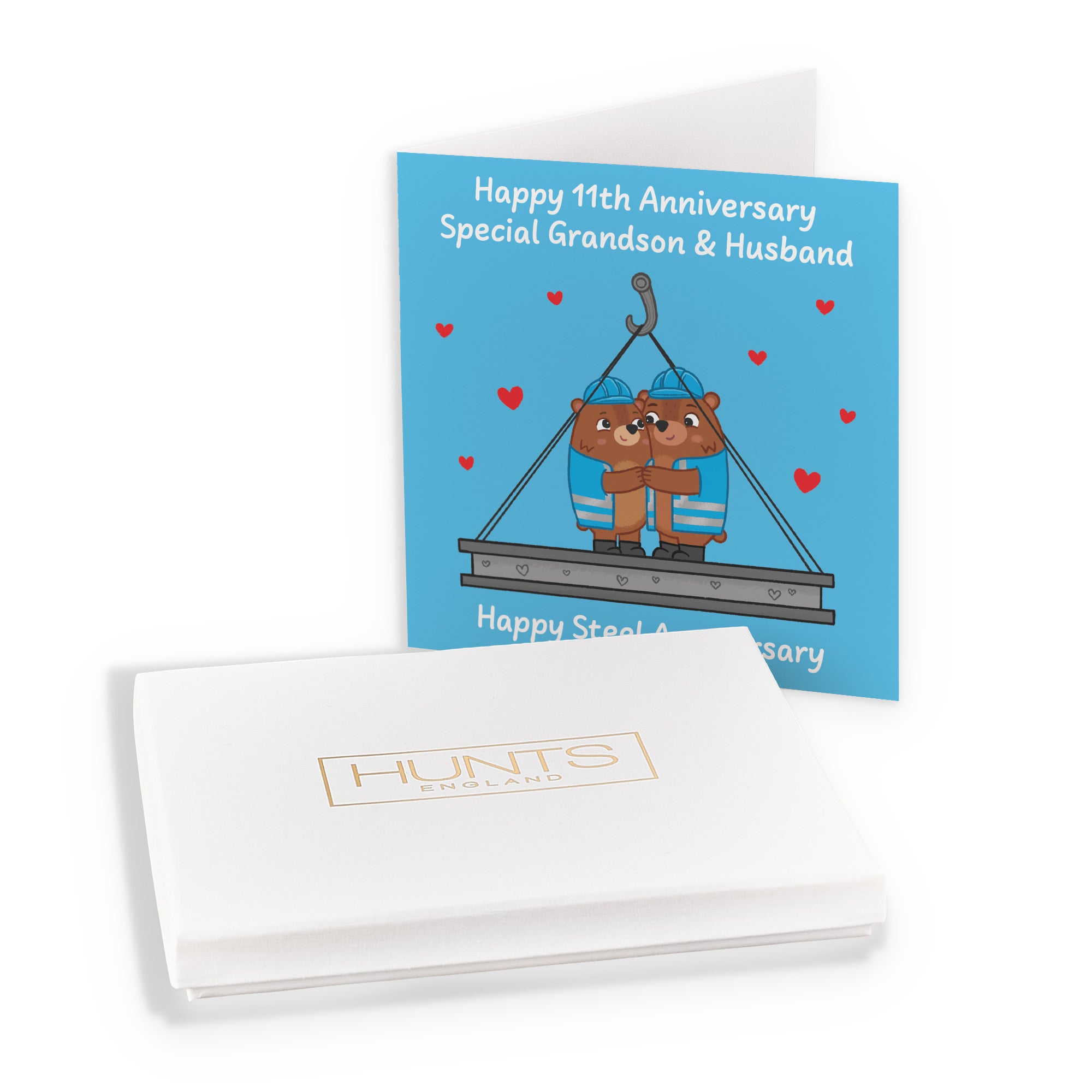 Boxed 11th Grandson And Husband Anniversary Card Love Story - Default Title (B0DHZRTJW9)