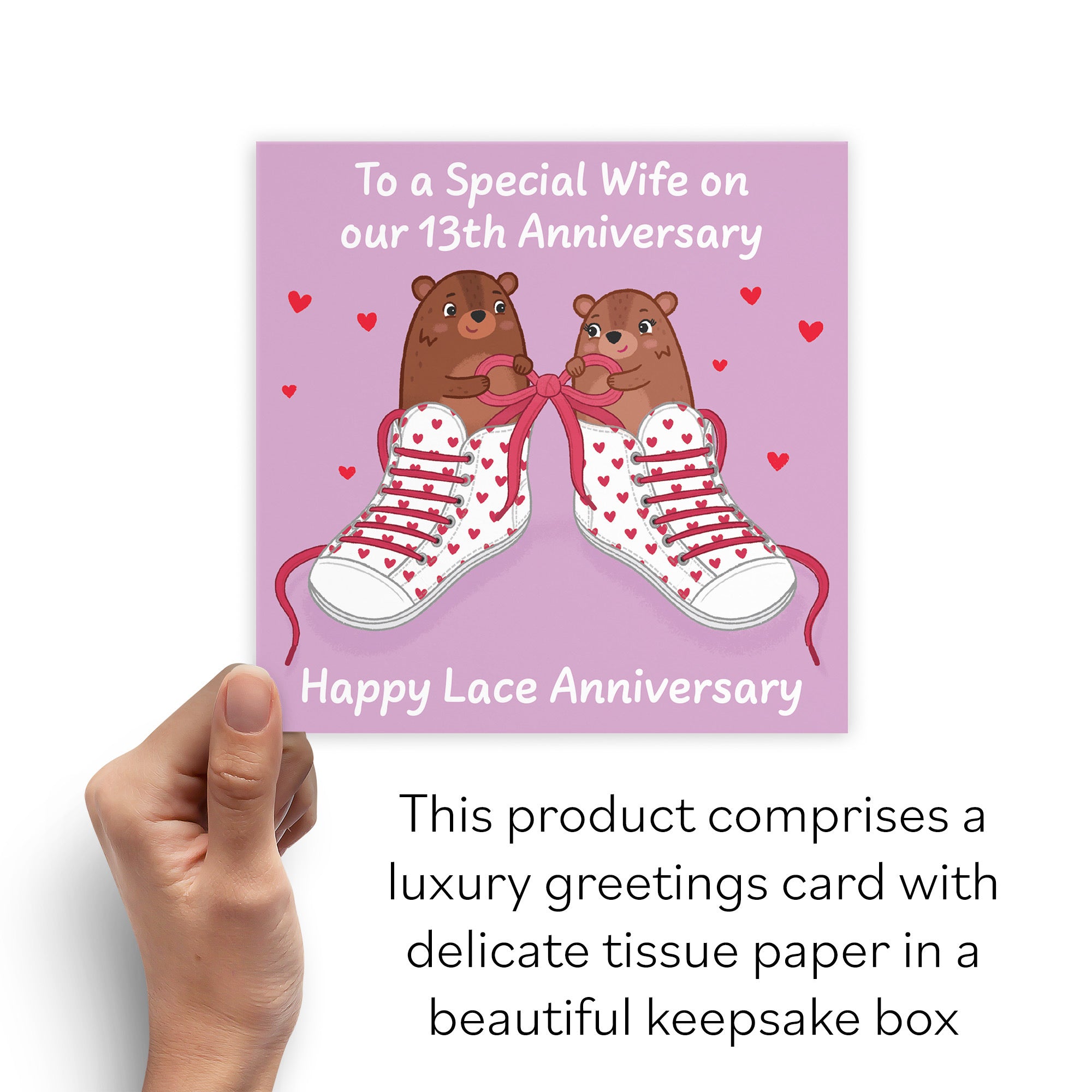 Boxed 13th Wife Anniversary Card Love Story - Default Title (B0DHZRTJWB)