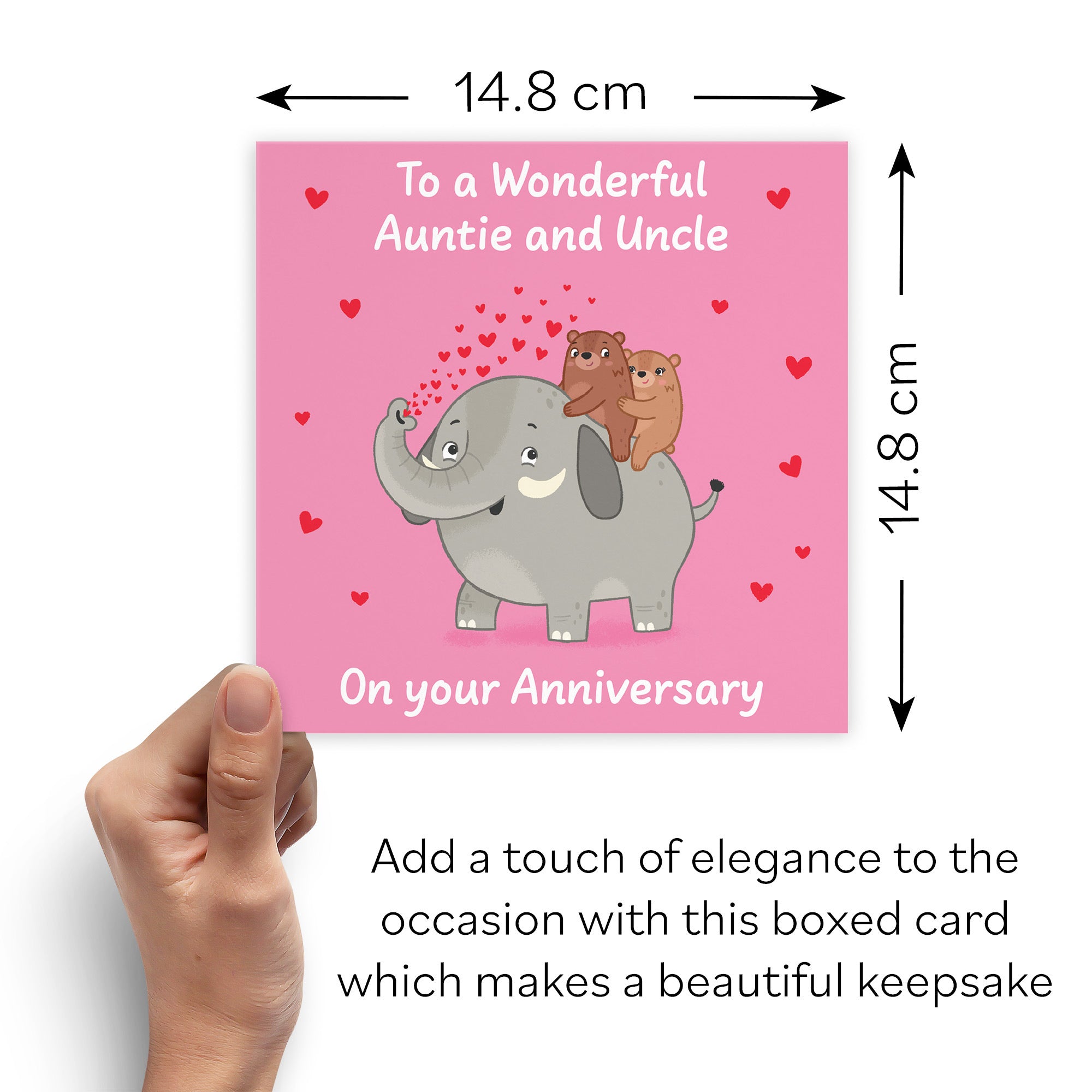 Boxed Auntie And Uncle Anniversary Card Elephant Love Story - Default Title (B0DHZRTJWK)