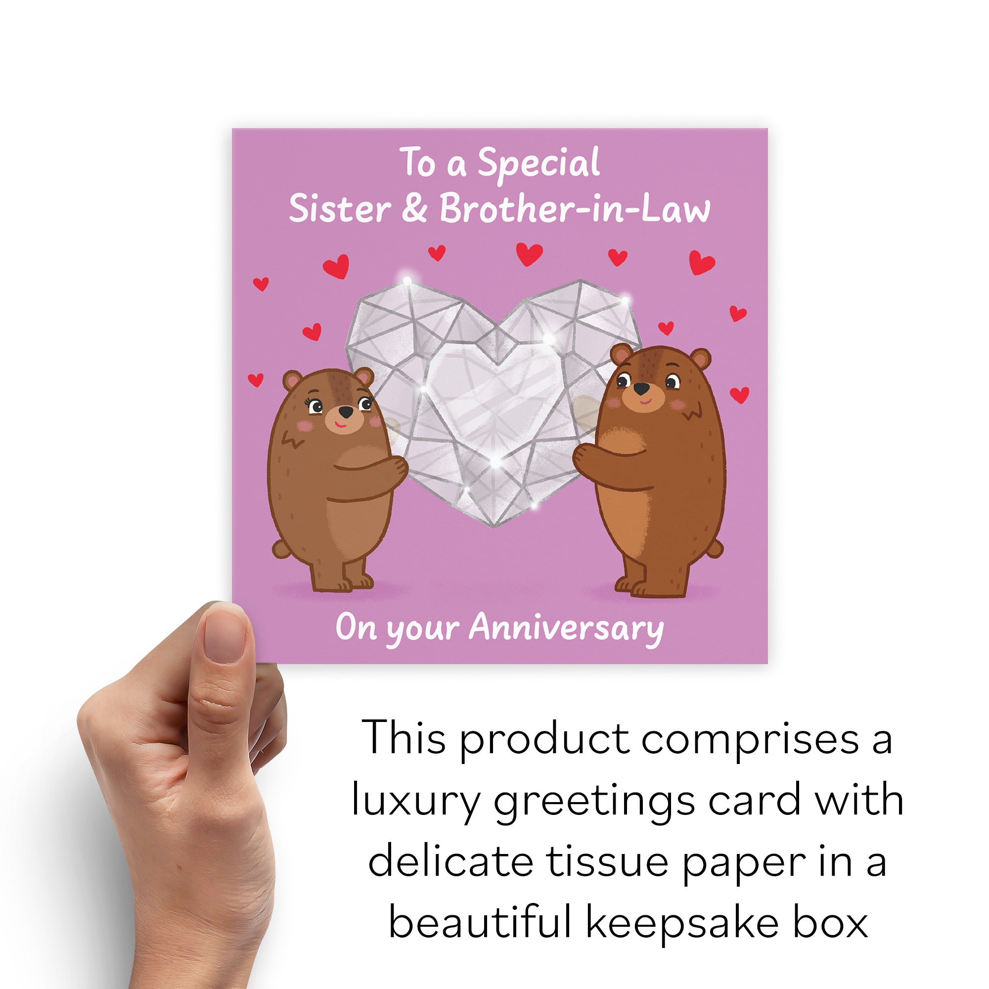 Boxed Sister And Brother In Law Anniversary Card Sparkling Love Story - Default Title (B0DHZS71P4)