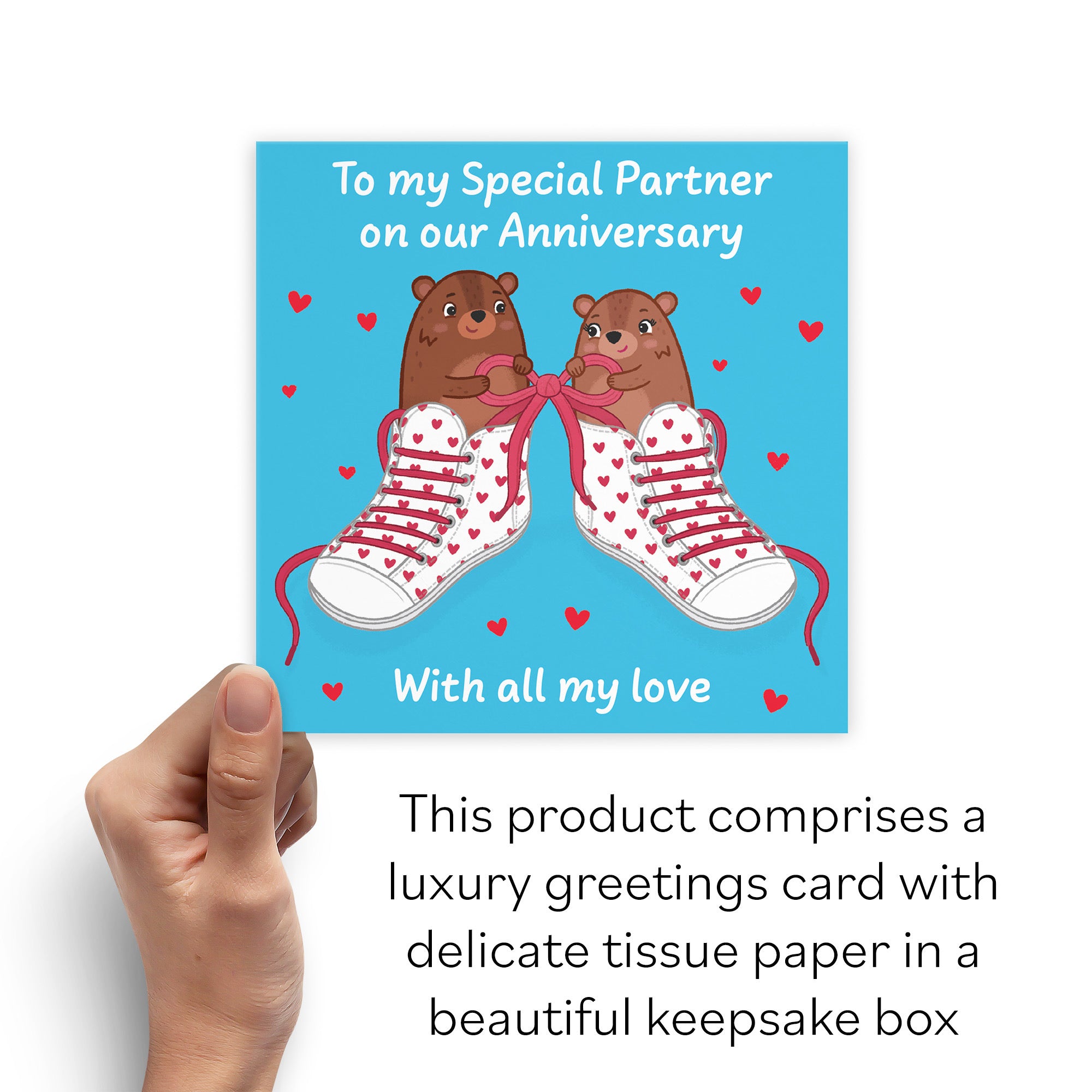 Boxed Partner Anniversary Card Laces Love Story - Default Title (B0DHZSCBV9)