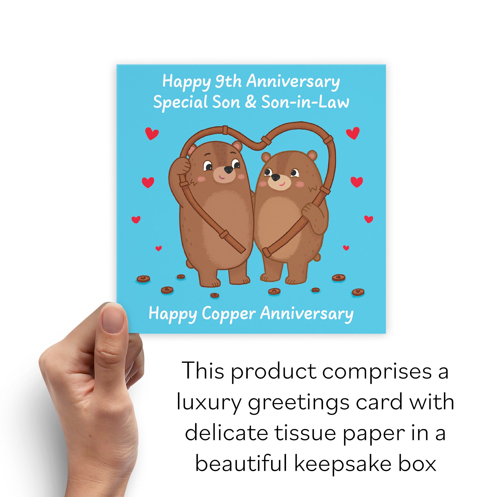 Boxed 9th Son And Son In Law Anniversary Card Love Story - Default Title (B0DHZSFWQ7)