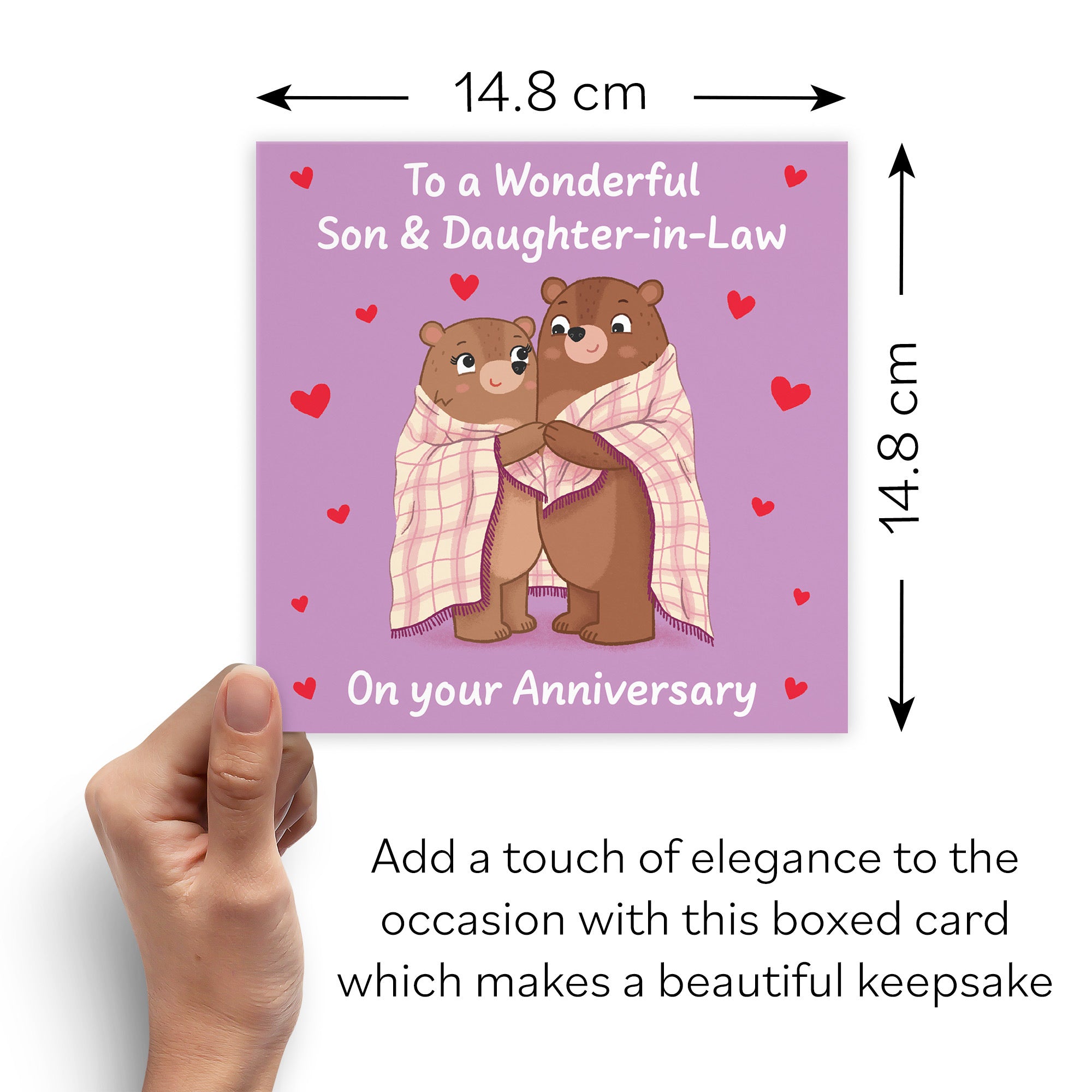 Boxed Son And Daughter In Law Anniversary Card Snuggly Bears Love Story - Default Title (B0DHZSJ2LC)