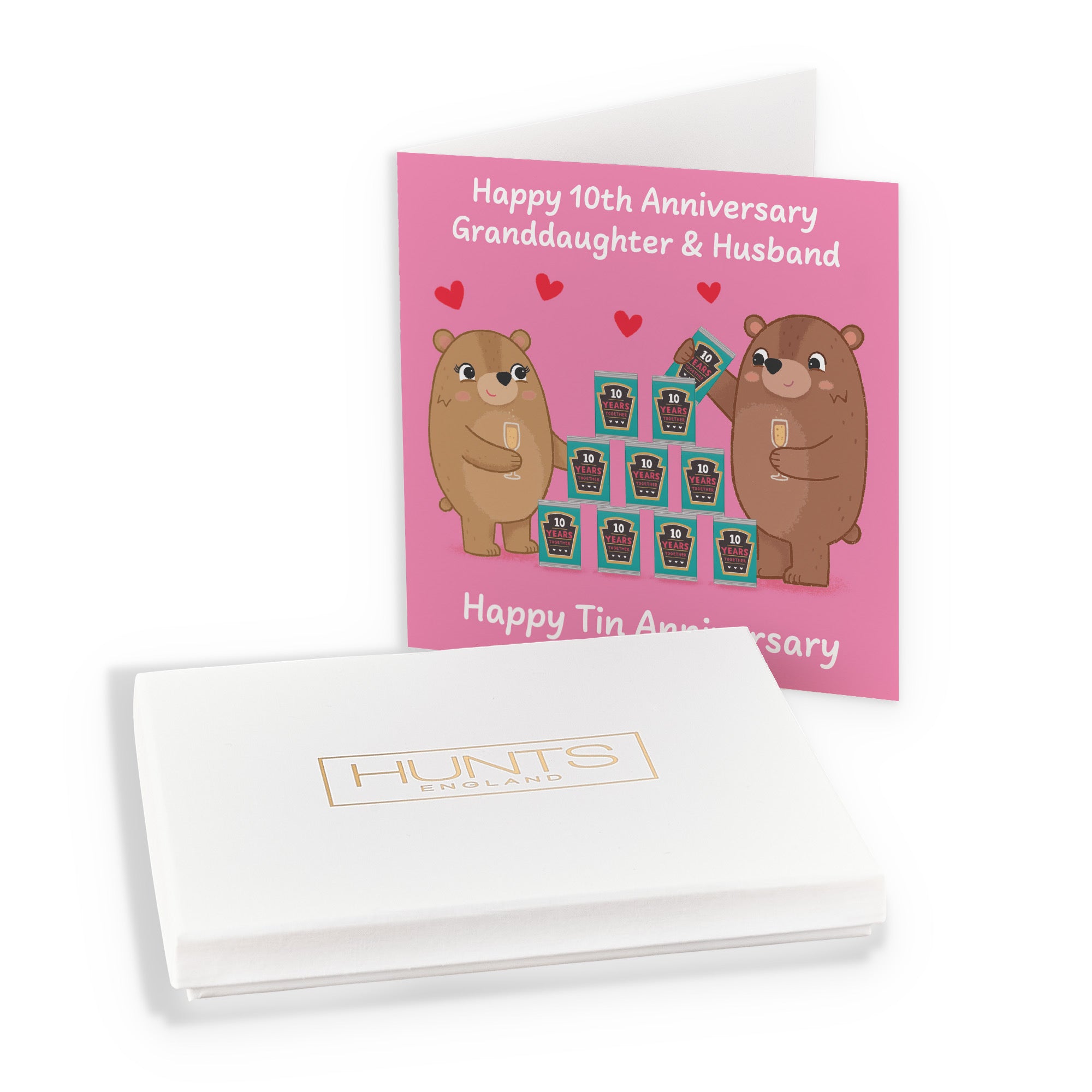 Boxed 10th Granddaughter And Husband Anniversary Card Love Story - Default Title (B0DHZSJC17)