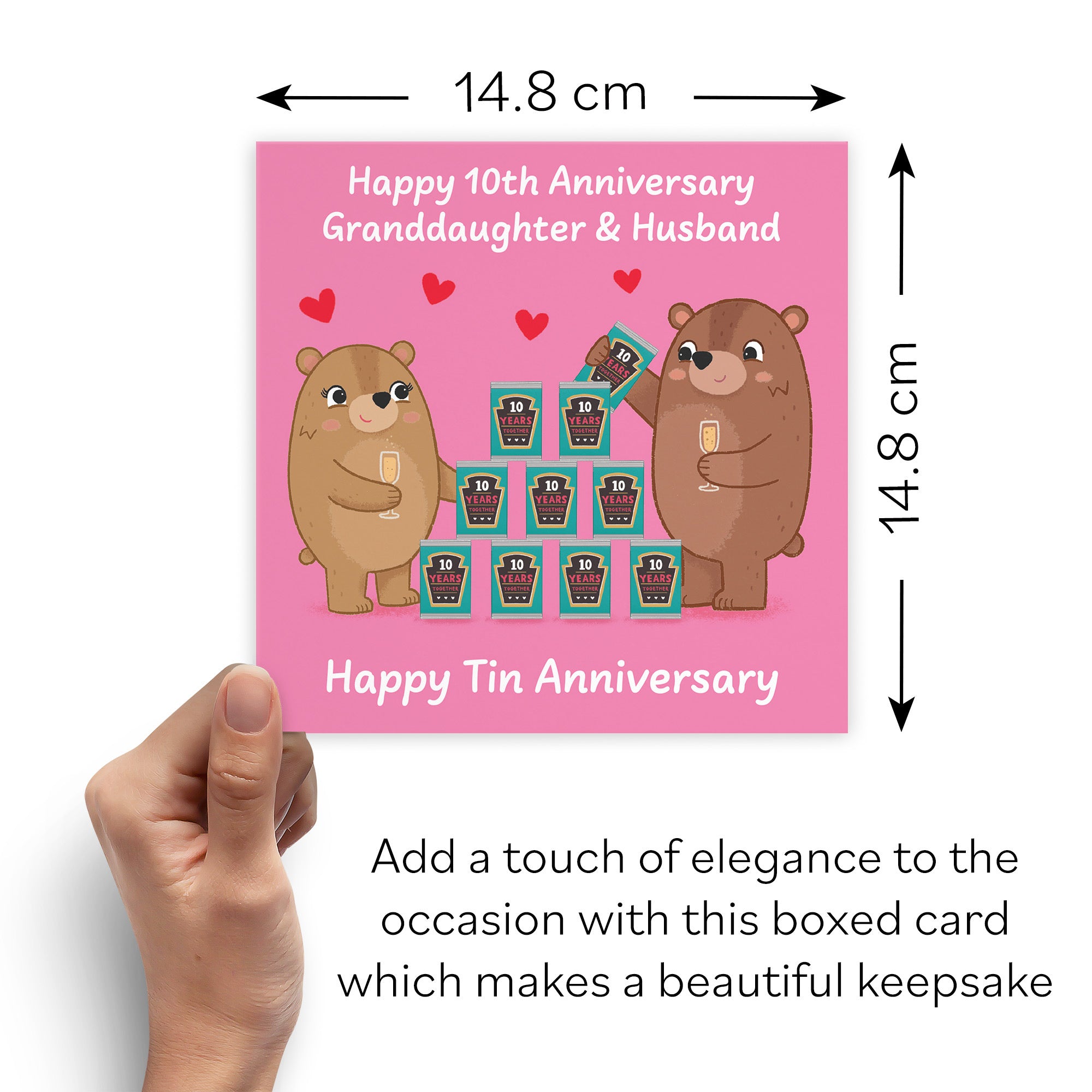 Boxed 10th Granddaughter And Husband Anniversary Card Love Story - Default Title (B0DHZSJC17)