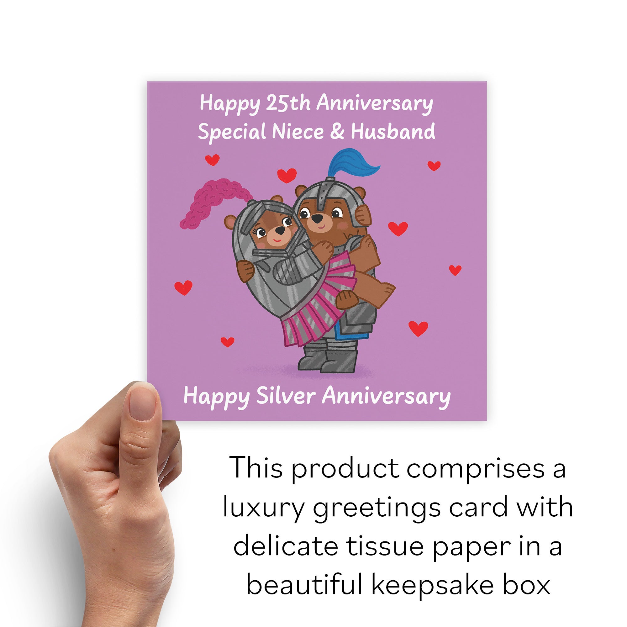 Boxed 25th Niece And Husband Anniversary Card Love Story - Default Title (B0DHZSKNVX)