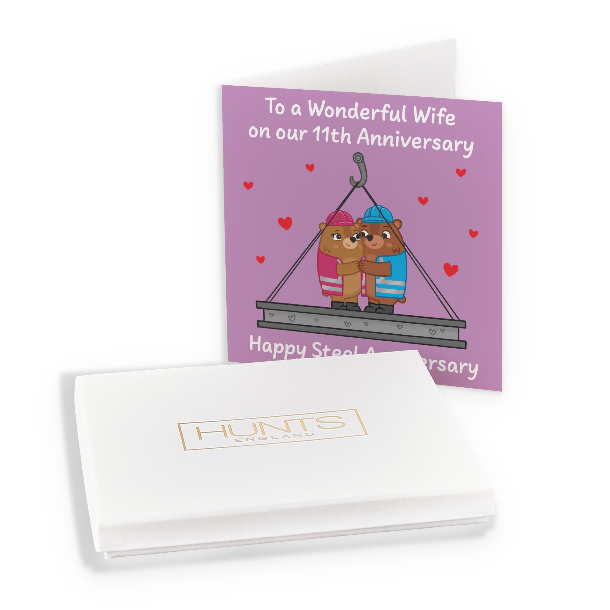 Boxed 11th Wife Anniversary Card Love Story - Default Title (B0DHZSL78Q)