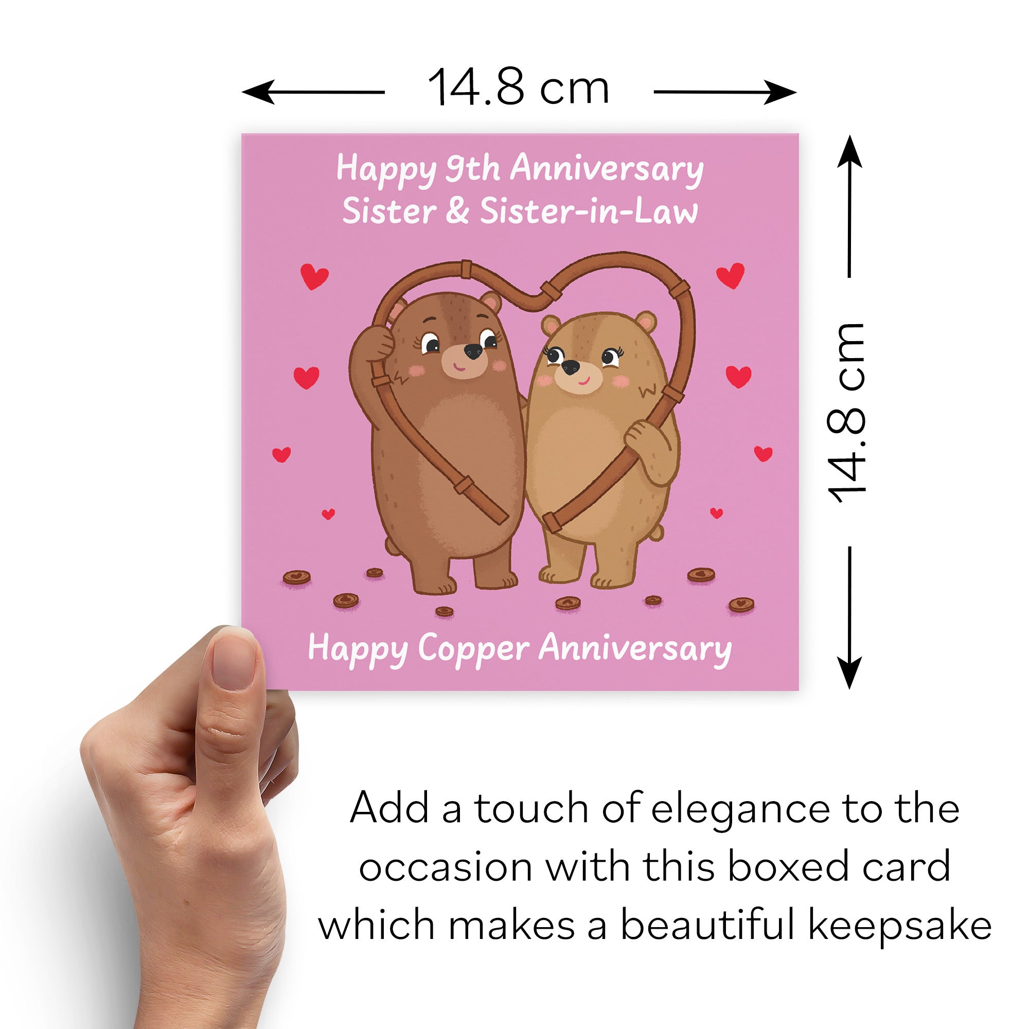 Boxed 9th Sister And Sister In Law Anniversary Card Love Story - Default Title (B0DHZSLYQ4)