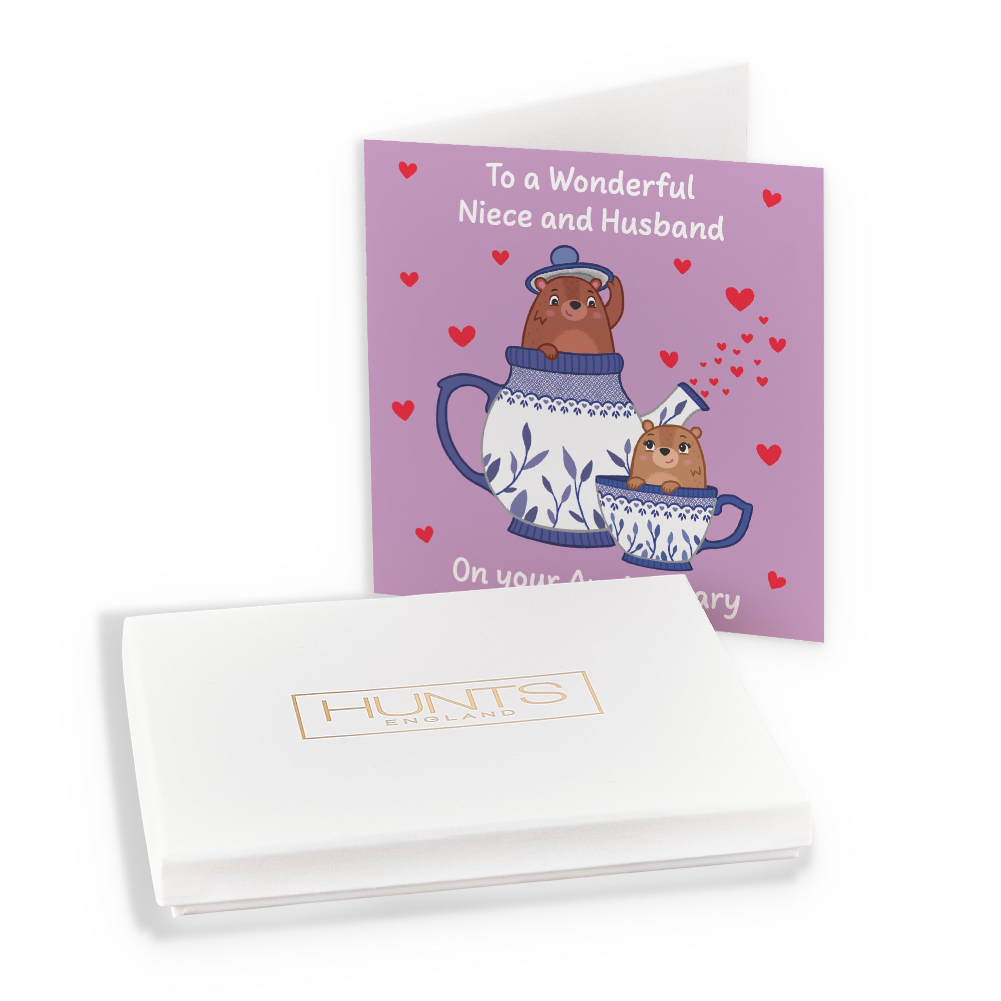 Boxed Niece And Husband Anniversary Card Teapot Love Story - Default Title (B0DHZSNBVC)