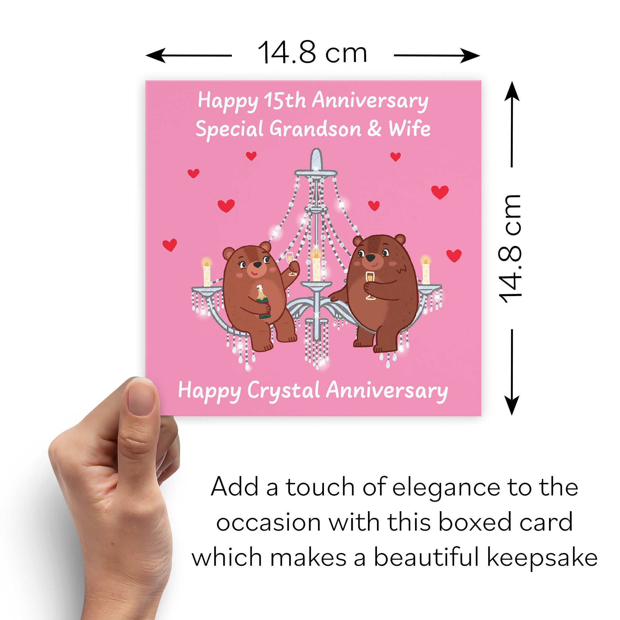 Boxed 15th Grandson And Wife Anniversary Card Love Story - Default Title (B0DHZSVDRP)