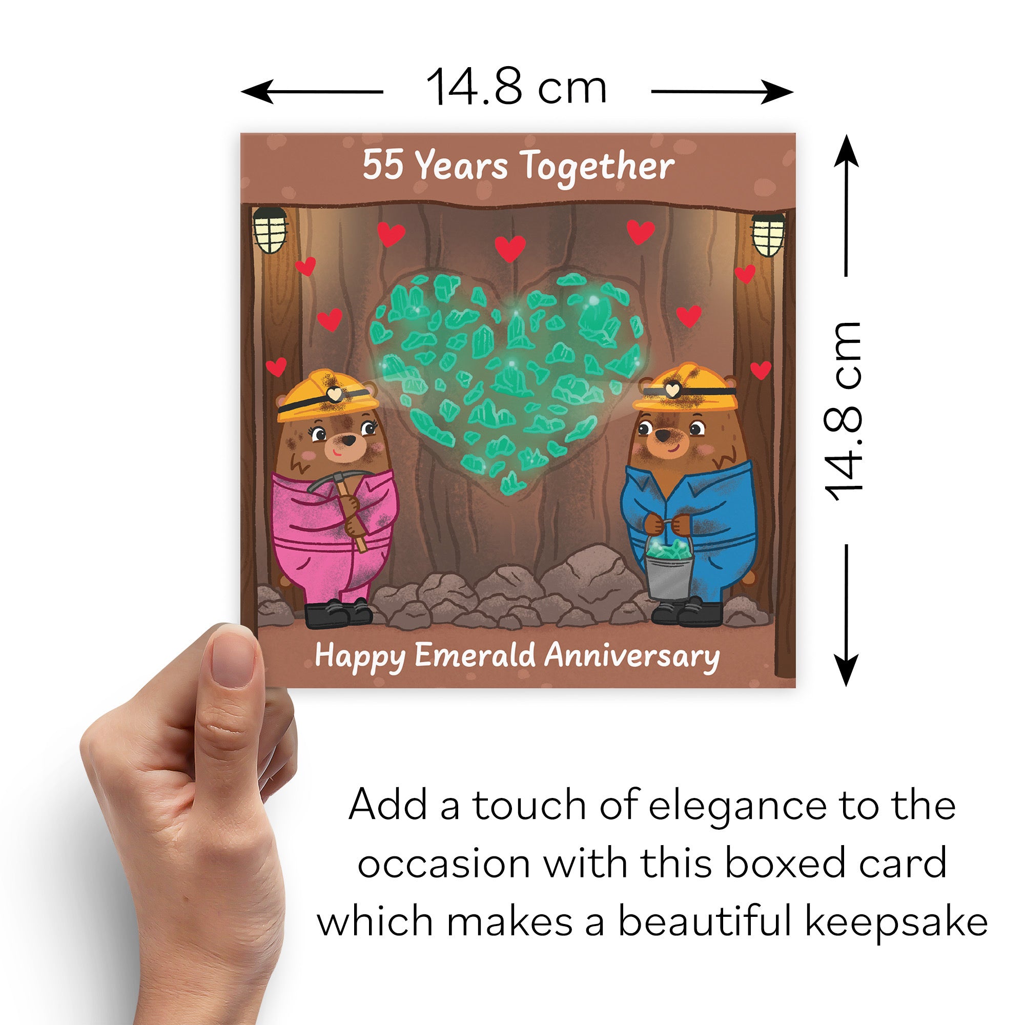 Boxed 55th Anniversary Card Love Story - Default Title (B0DHZSVDRZ)