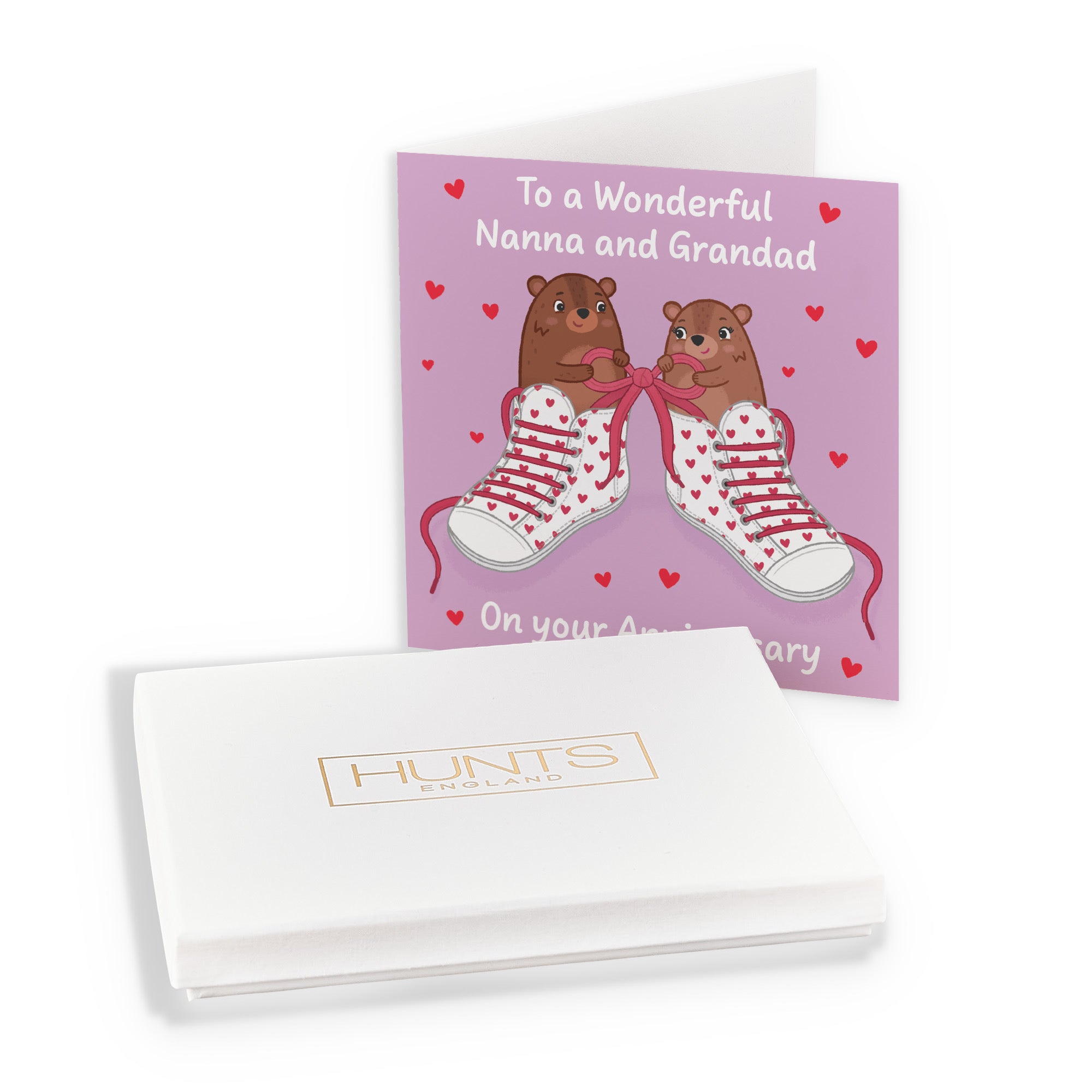 Boxed Nanna And Grandad Anniversary Card Laces Love Story - Default Title (B0DHZSXR8T)