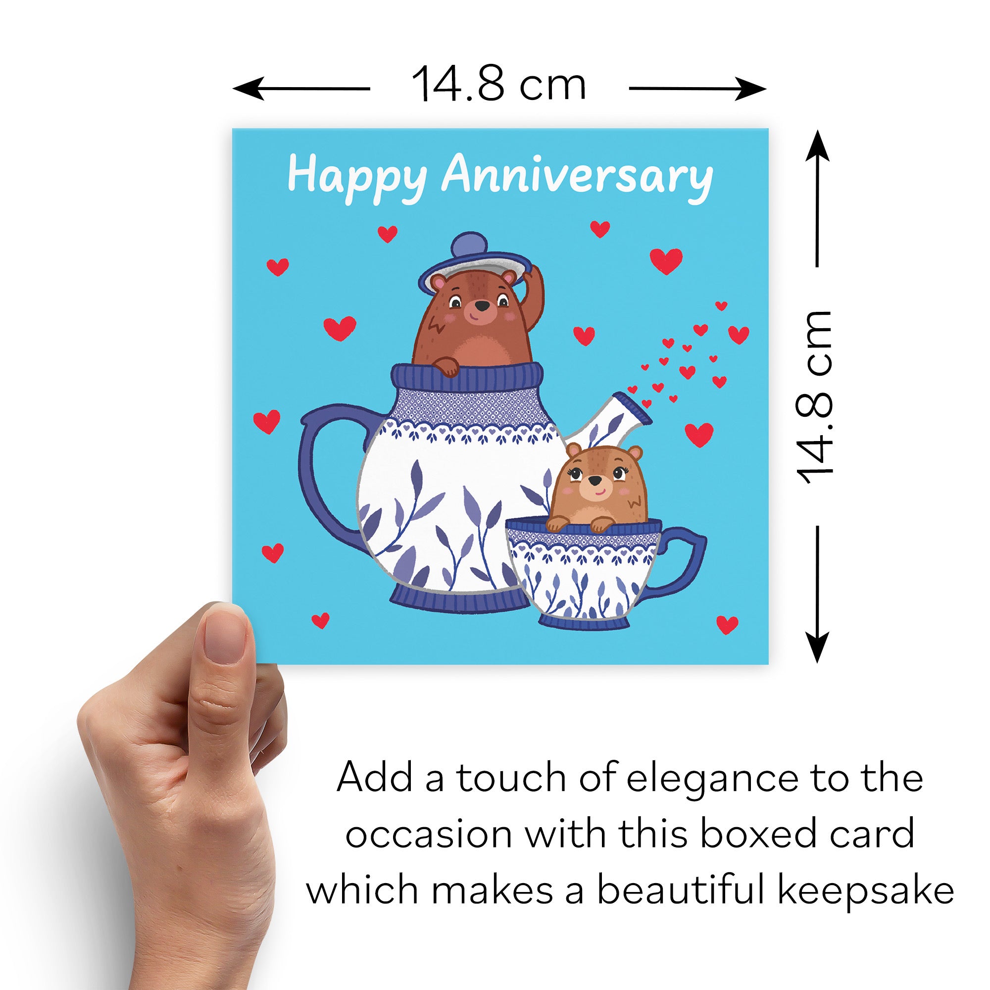 Boxed Teapot Anniversary Card Love Story - Default Title (B0DHZSYTPN)