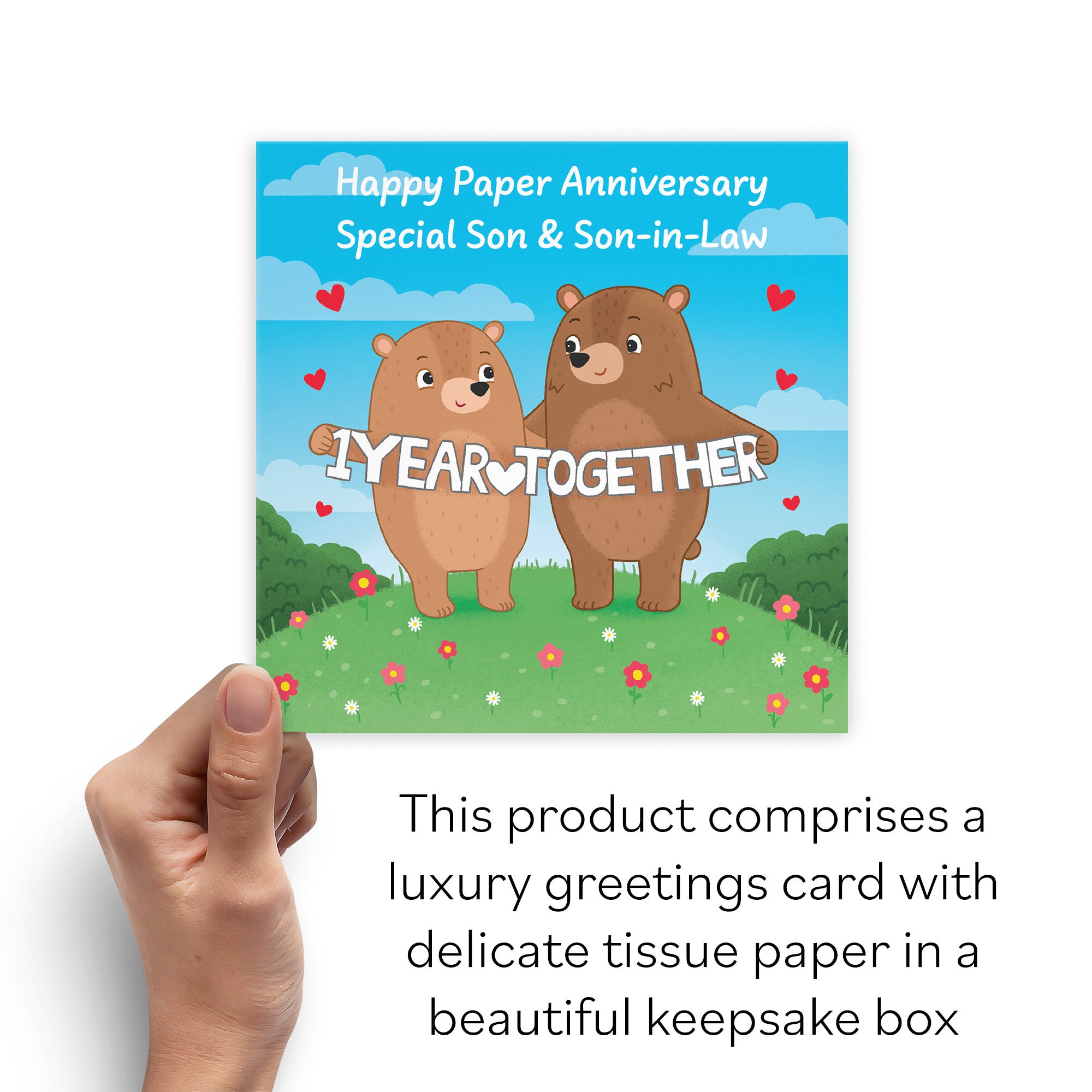 Boxed 1st Son And Son In Law Anniversary Card Love Story - Default Title (B0DHZT2LR3)