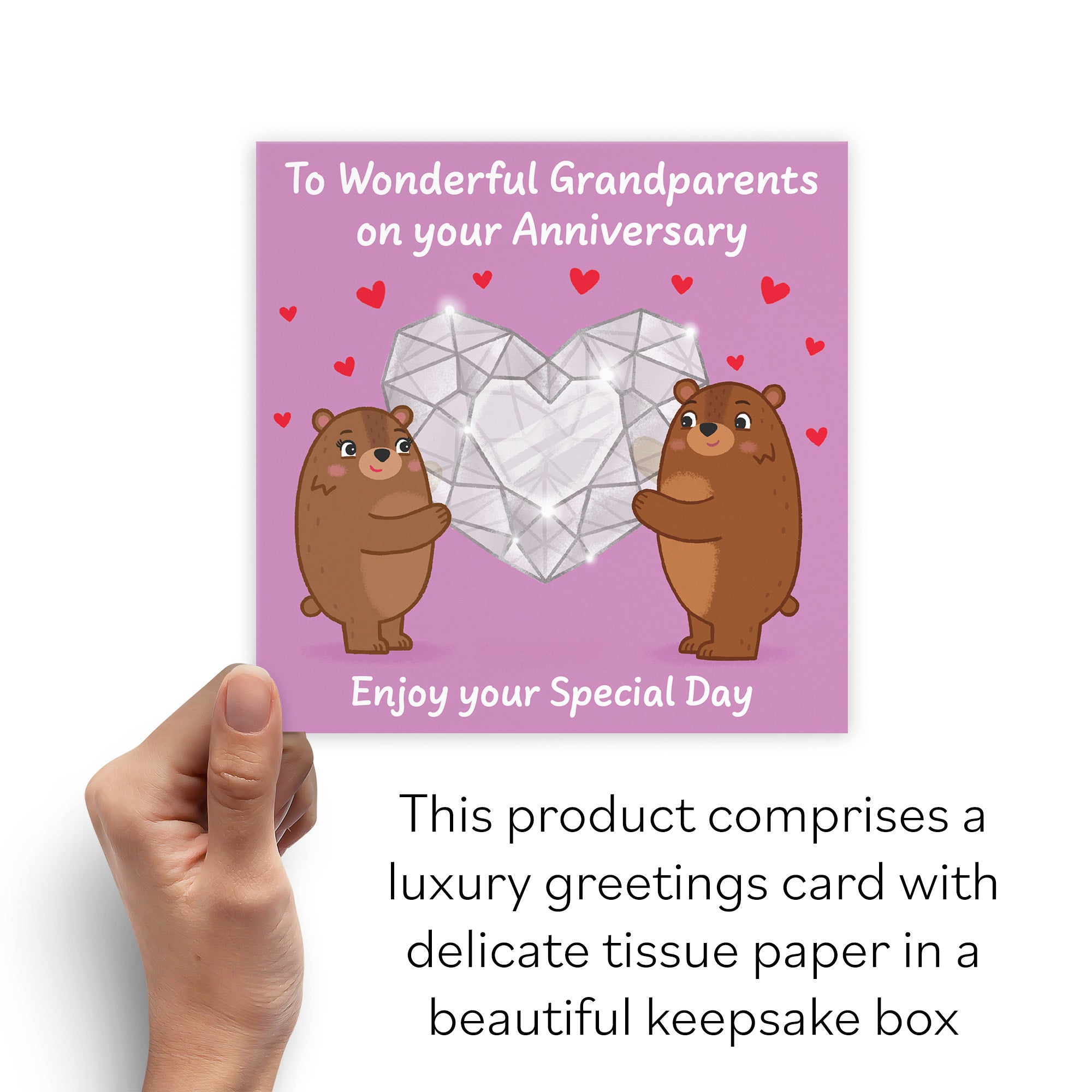 Boxed Grandparents Anniversary Card Sparkling Love Story - Default Title (B0DHZT76PX)