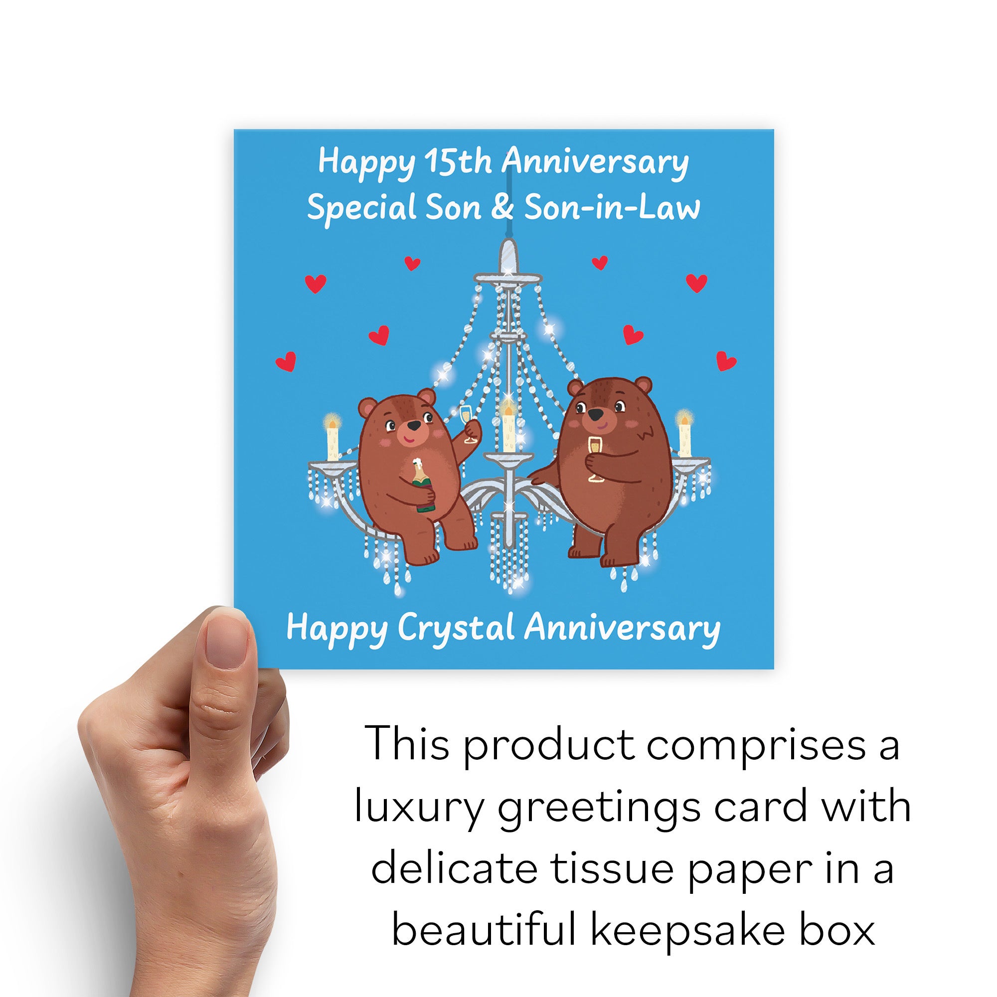 Boxed 15th Son And Son In Law Anniversary Card Love Story - Default Title (B0DHZTBZXW)