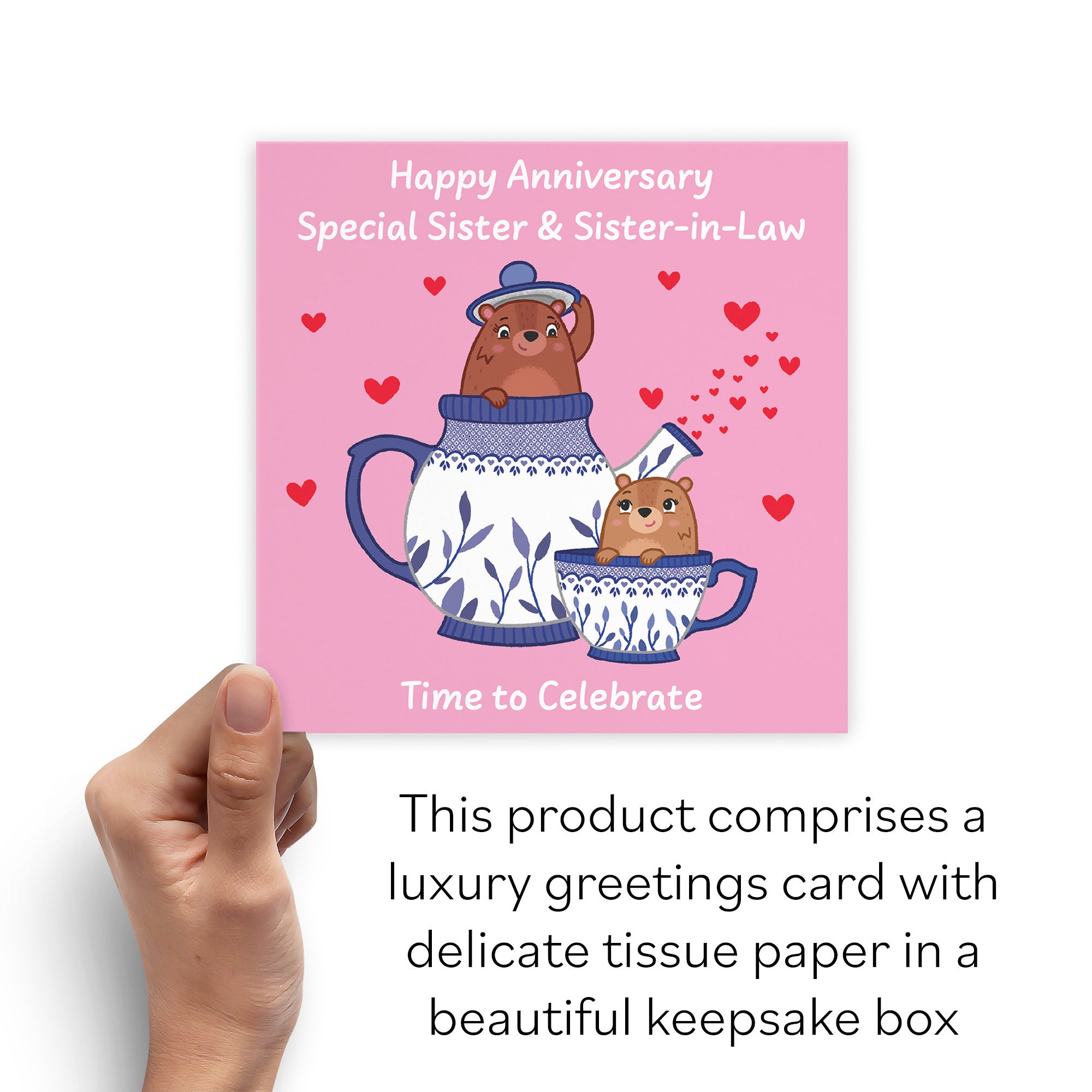 Boxed Sister And Sister In Law Anniversary Card Teapot Love Story - Default Title (B0DHZTDWWQ)